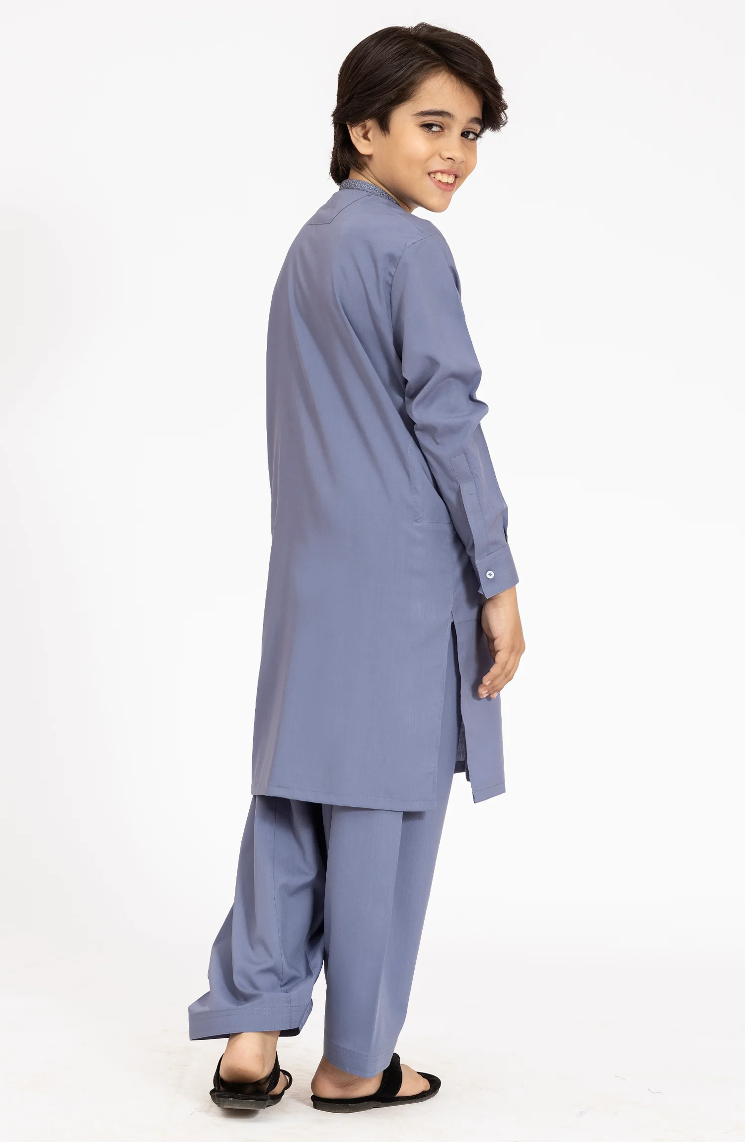 MUTED-PURPLE BLENDED EMBROIDERED KAMEEZ SHALWAR - Image 6