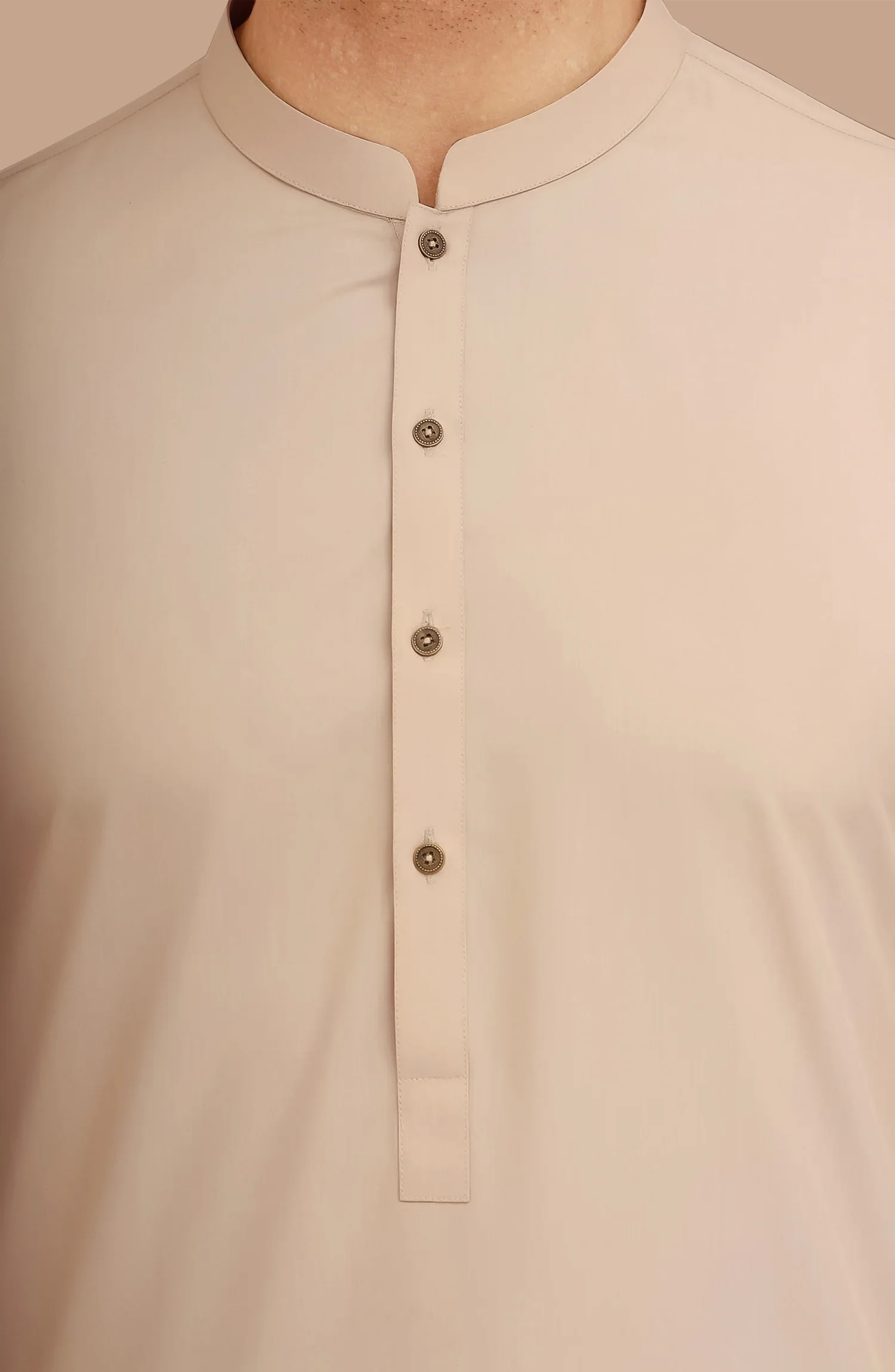 NATURAL-BEIGE BLENDED KAMEEZ SHALWAR - Image 4