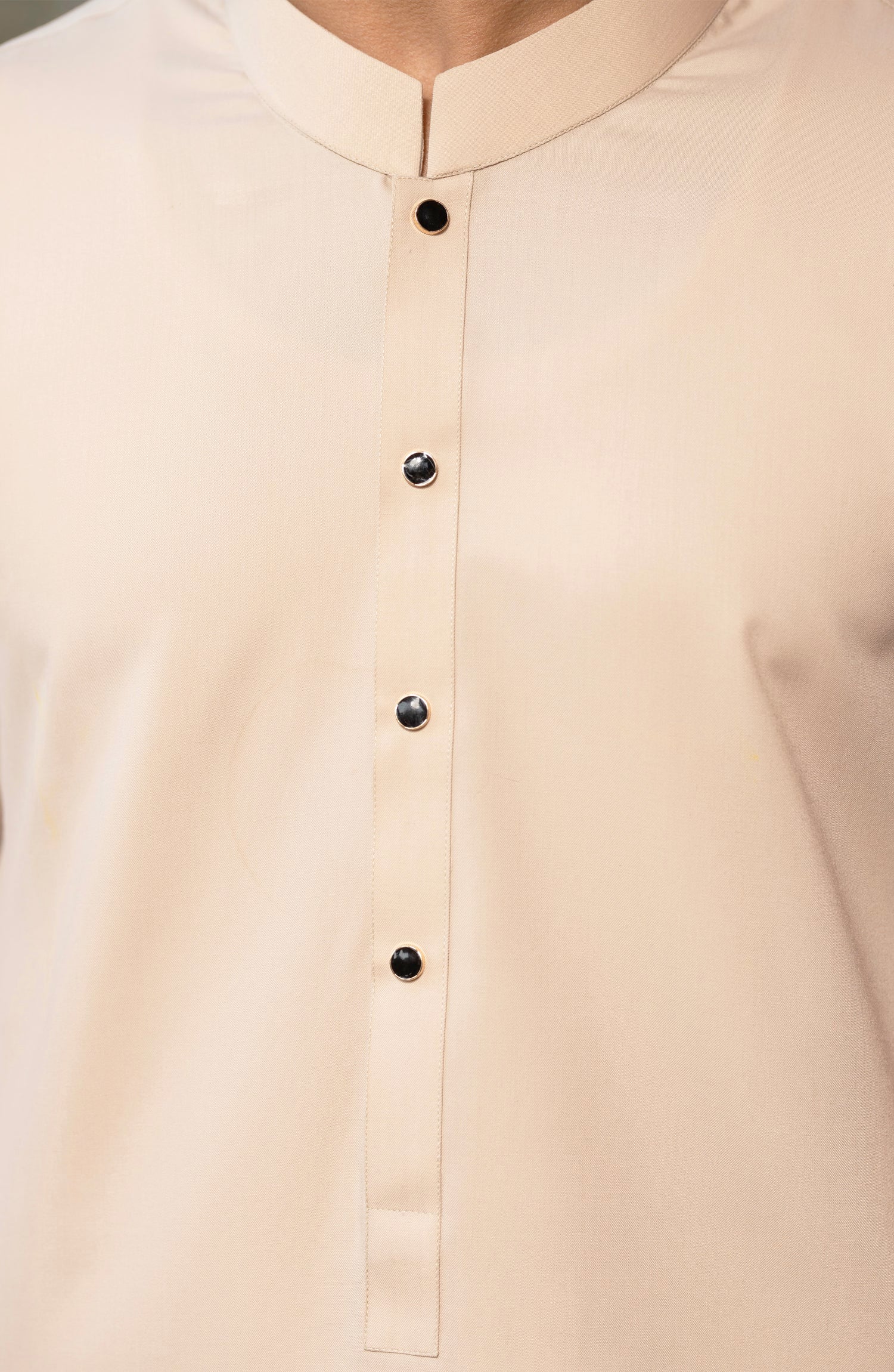 NATURAL-BEIGE BLENDED KAMEEZ SHALWAR - Image 4