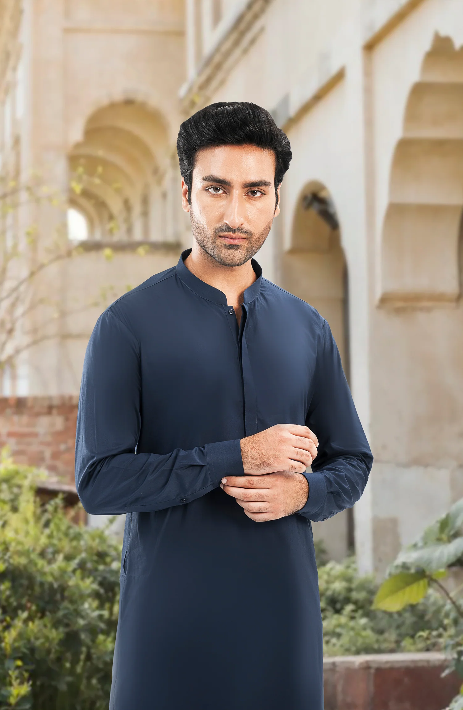 NAVY 100% COTTON KAMEEZ SHALWAR - Image 2