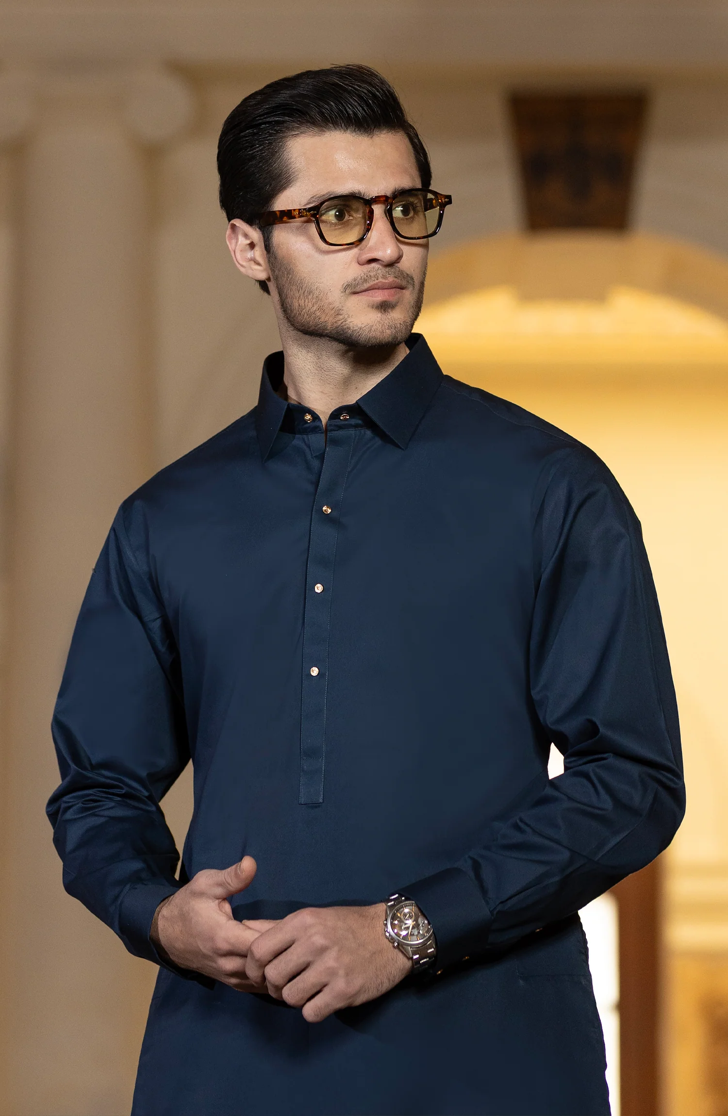 NAVY 100% COTTON KAMEEZ SHALWAR - Image 3
