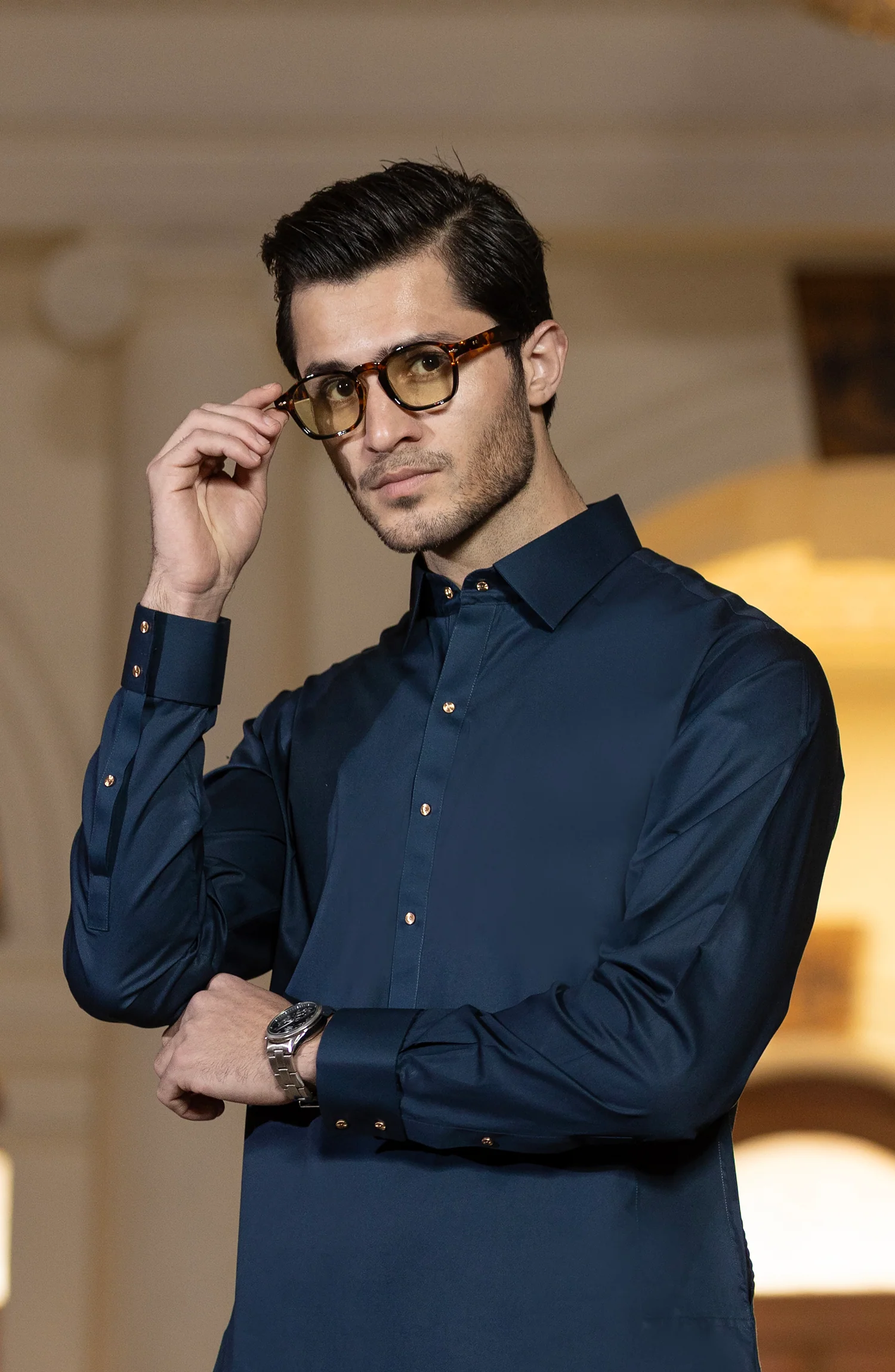 NAVY 100% COTTON KAMEEZ SHALWAR - Image 5