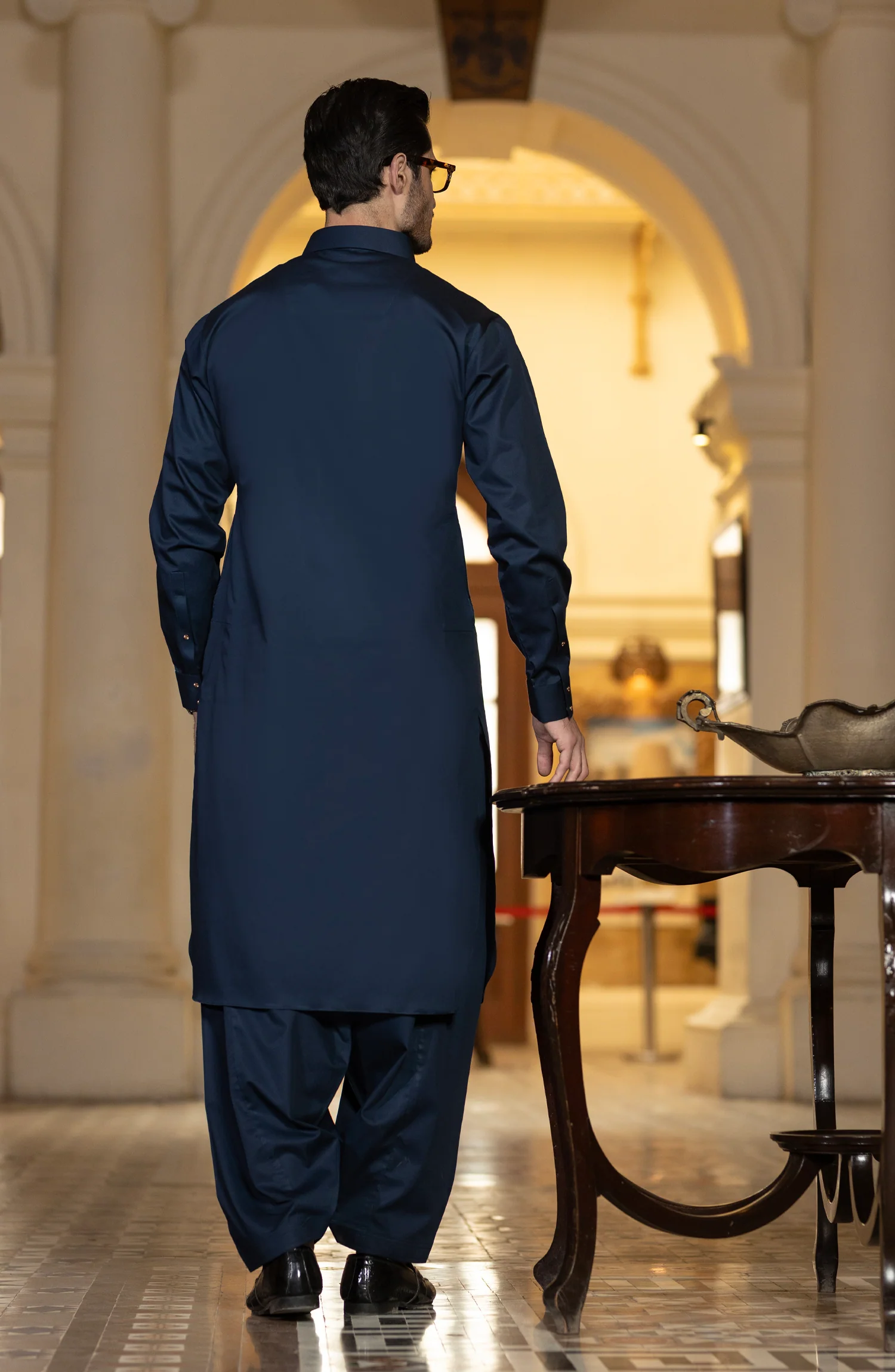 NAVY 100% COTTON KAMEEZ SHALWAR - Image 7