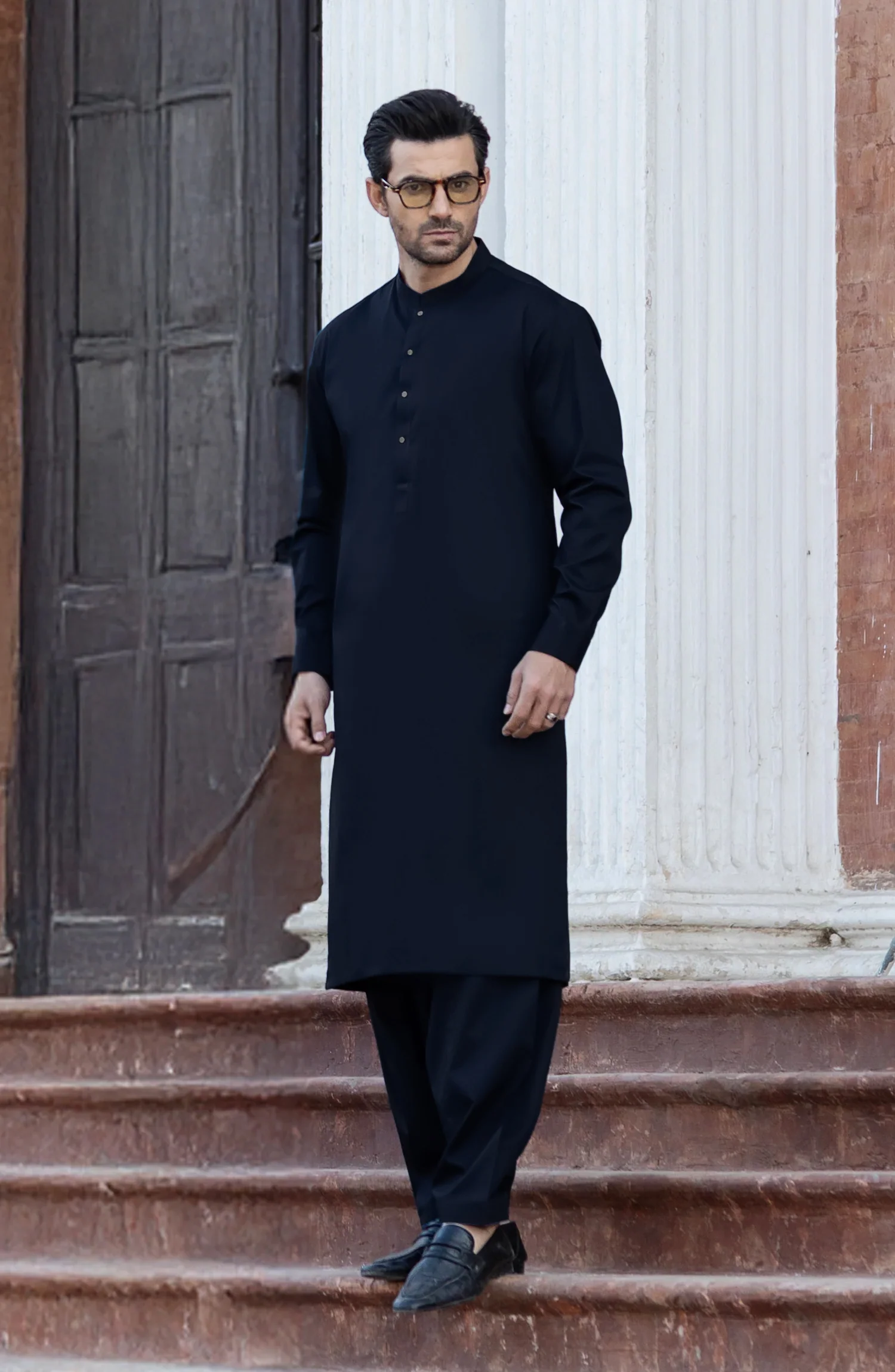 NAVY 100% COTTON KAMEEZ SHALWAR - Image 5