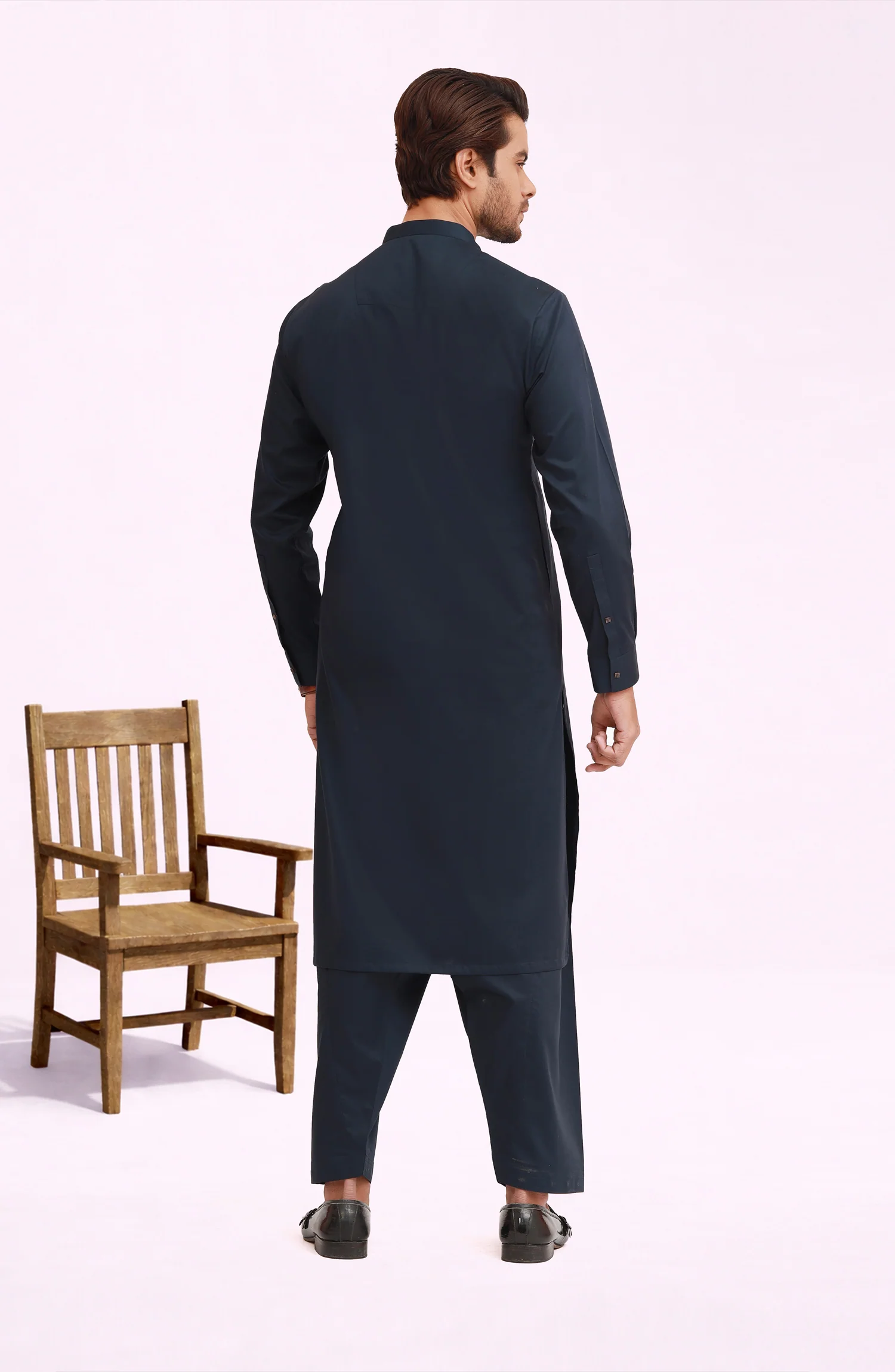 NAVY 100% COTTON KAMEEZ SHALWAR - Image 6