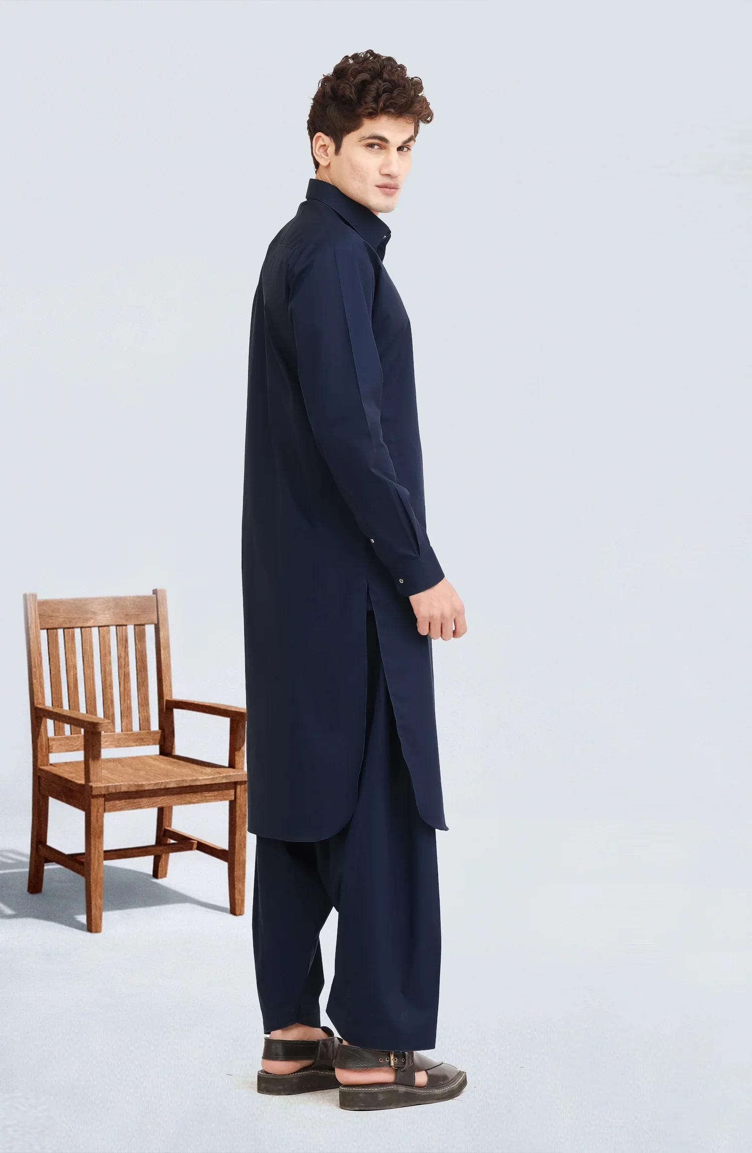 NAVY 100% COTTON KAMEEZ SHALWAR - Image 5