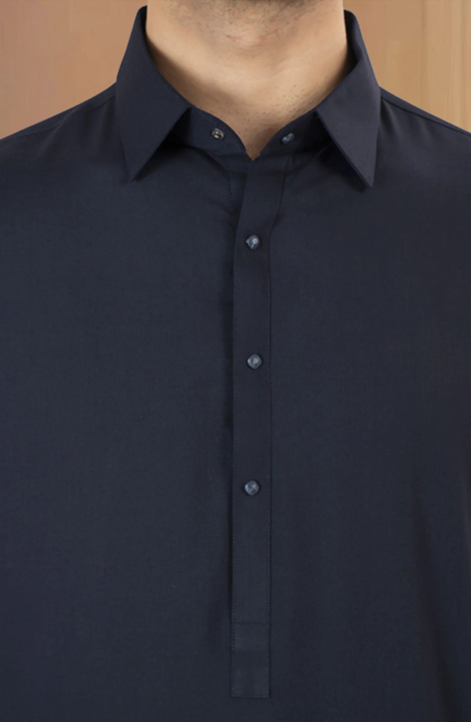 NAVY BLENDED KAMEEZ SHALWAR - Image 2