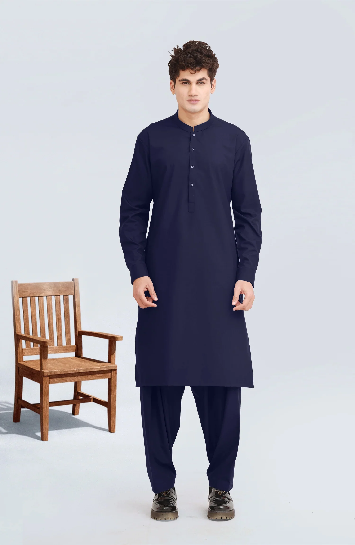 NAVY BLENDED KAMEEZ SHALWAR