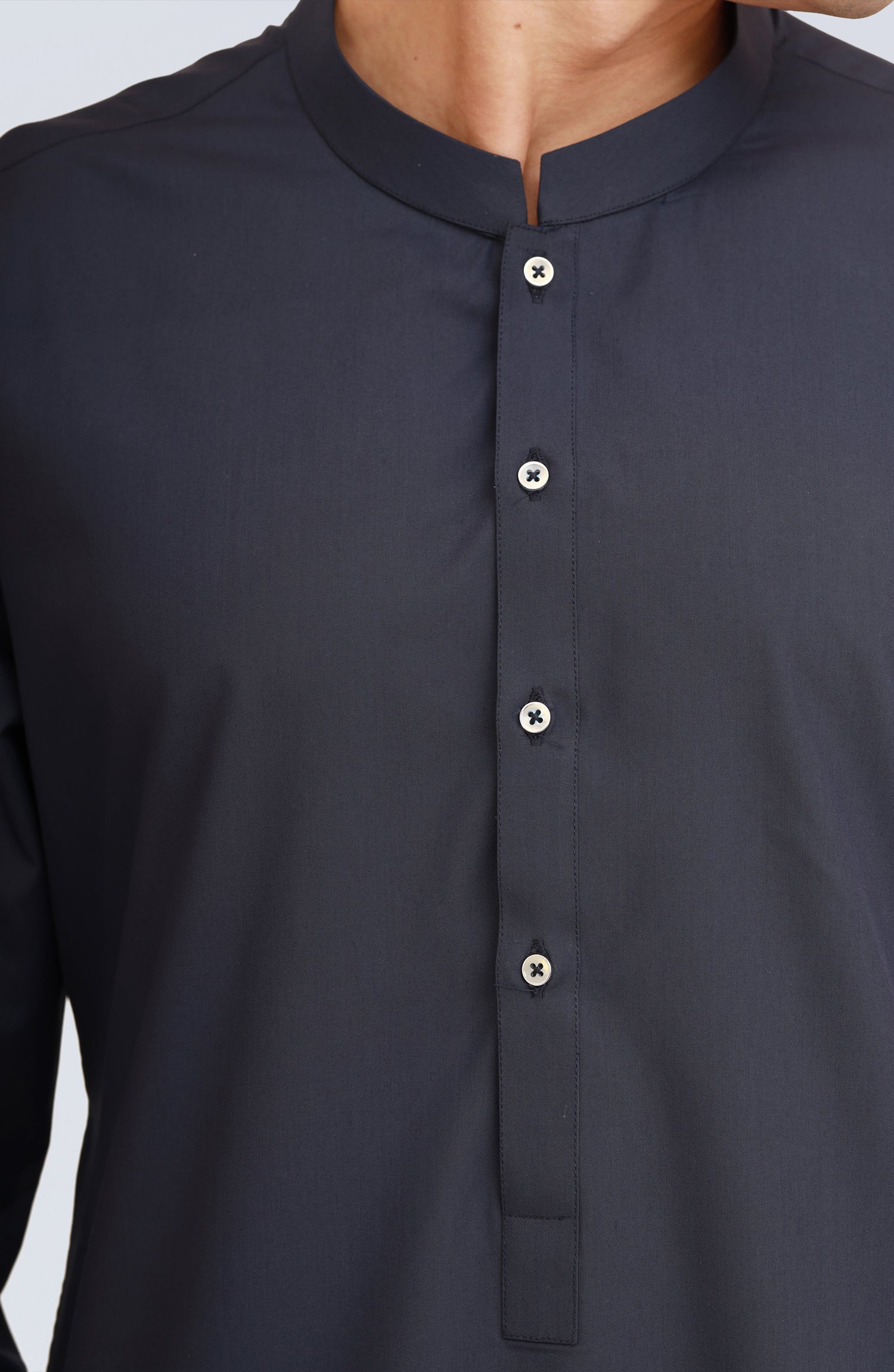 NAVY BLENDED KAMEEZ SHALWAR - Image 3