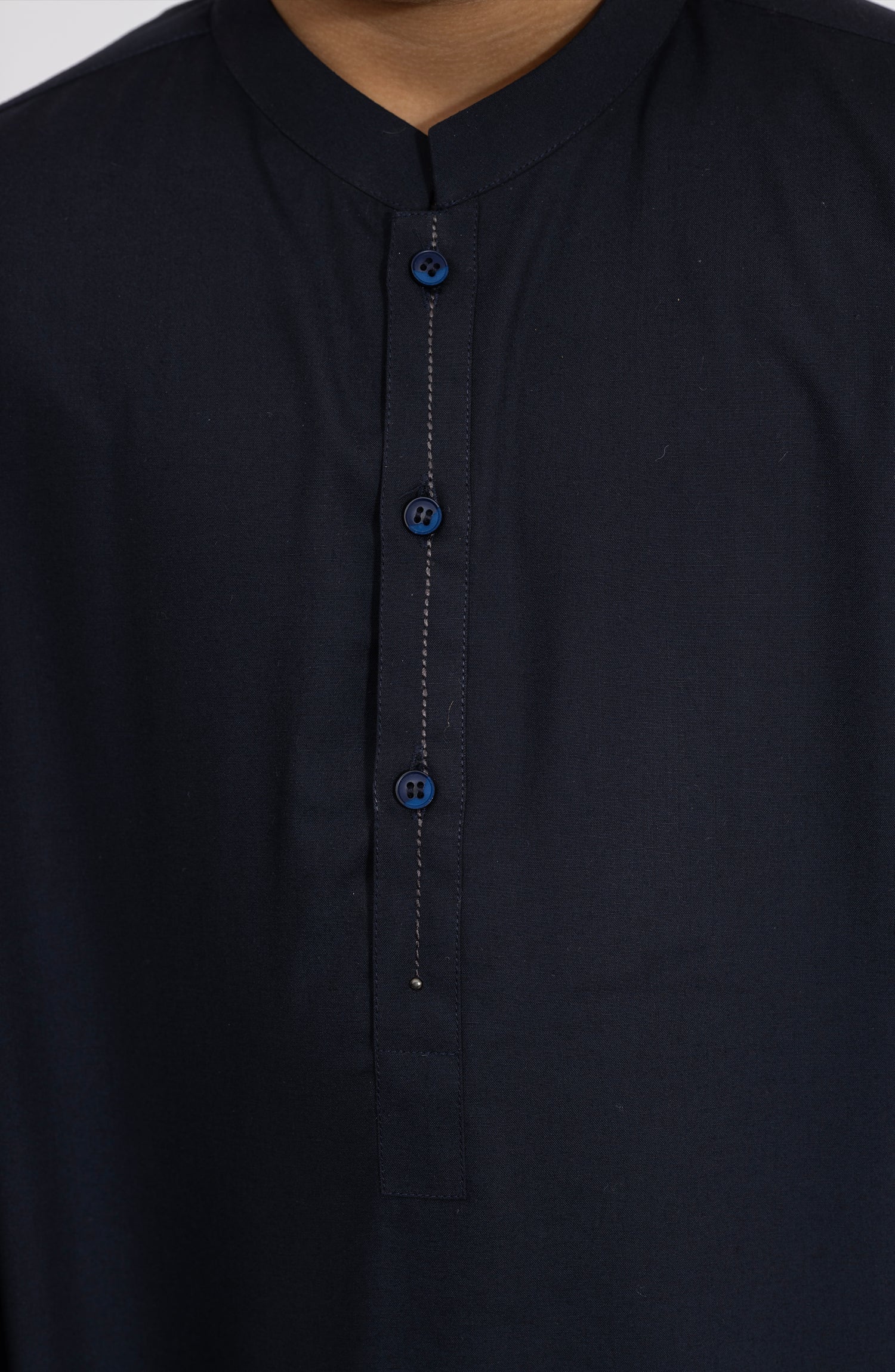 NAVY BLENDED KURTA PYJAMA - Image 3