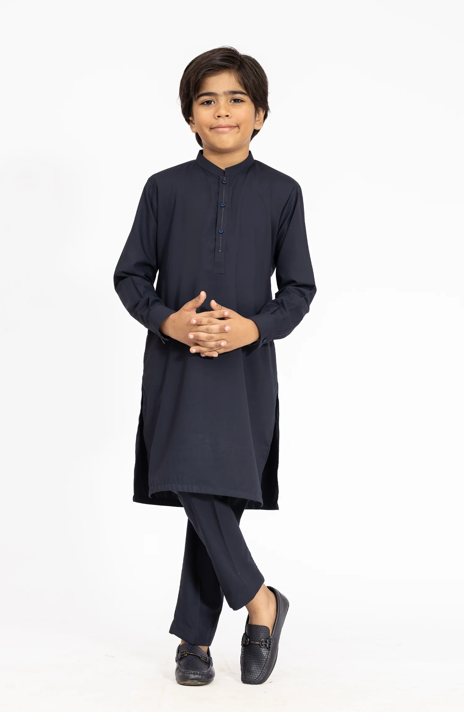 NAVY BLENDED KURTA PYJAMA - Image 7
