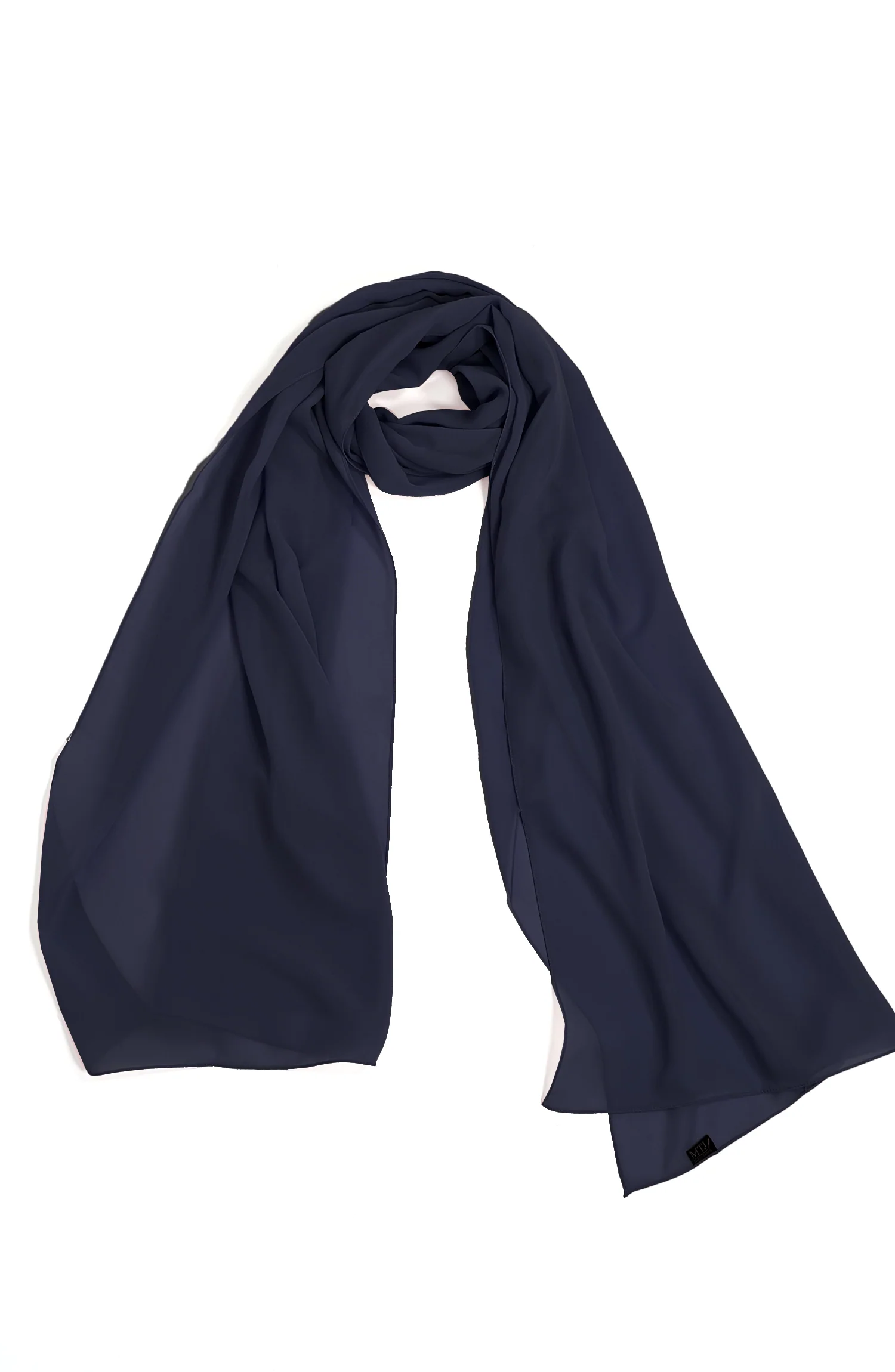 NAVY-BLUE KOREAN CHIFFON STOLE - Image 2
