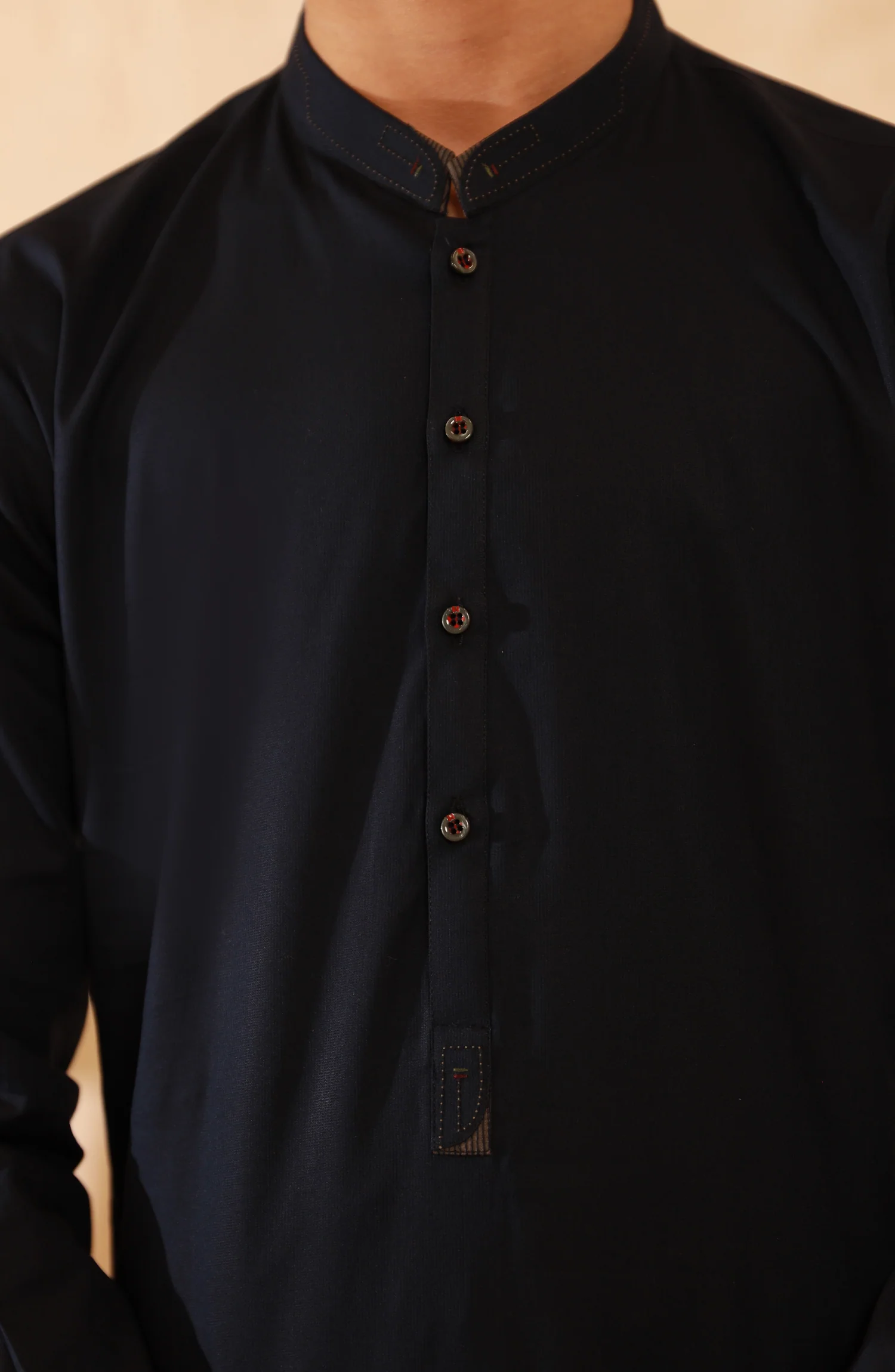 NAVY BLUE KURTA PAJAMA - Image 2