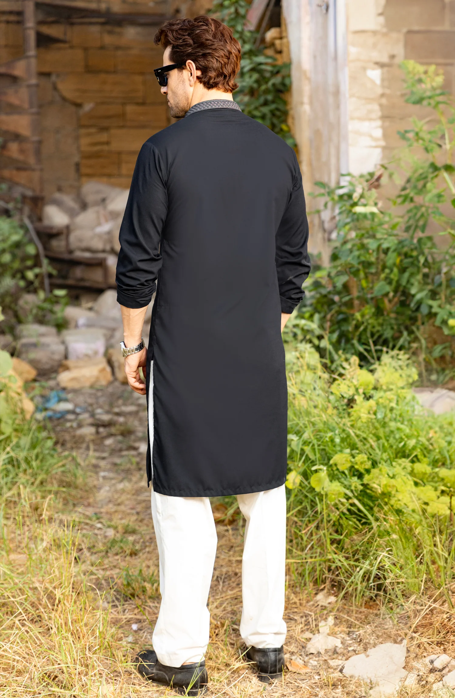 NAVY SEMI FORMAL KURTA - Image 3