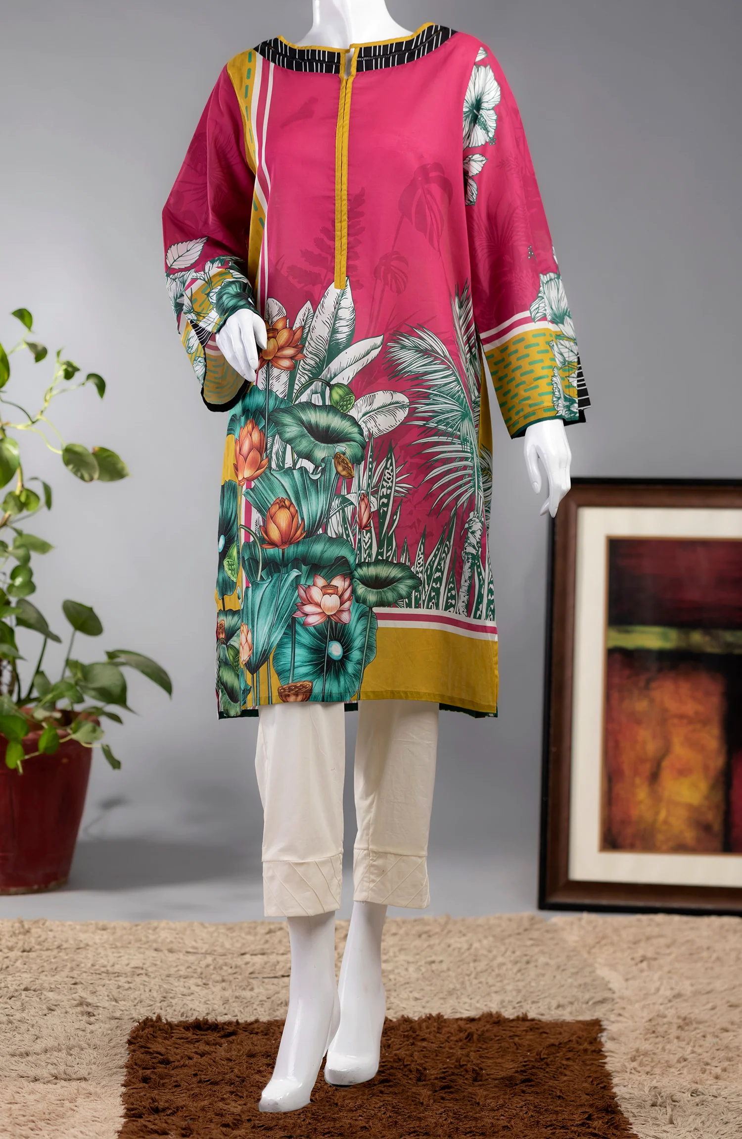 NIGHT BLOOMER LAWN PRINTED 1PC KURTI STITCHED