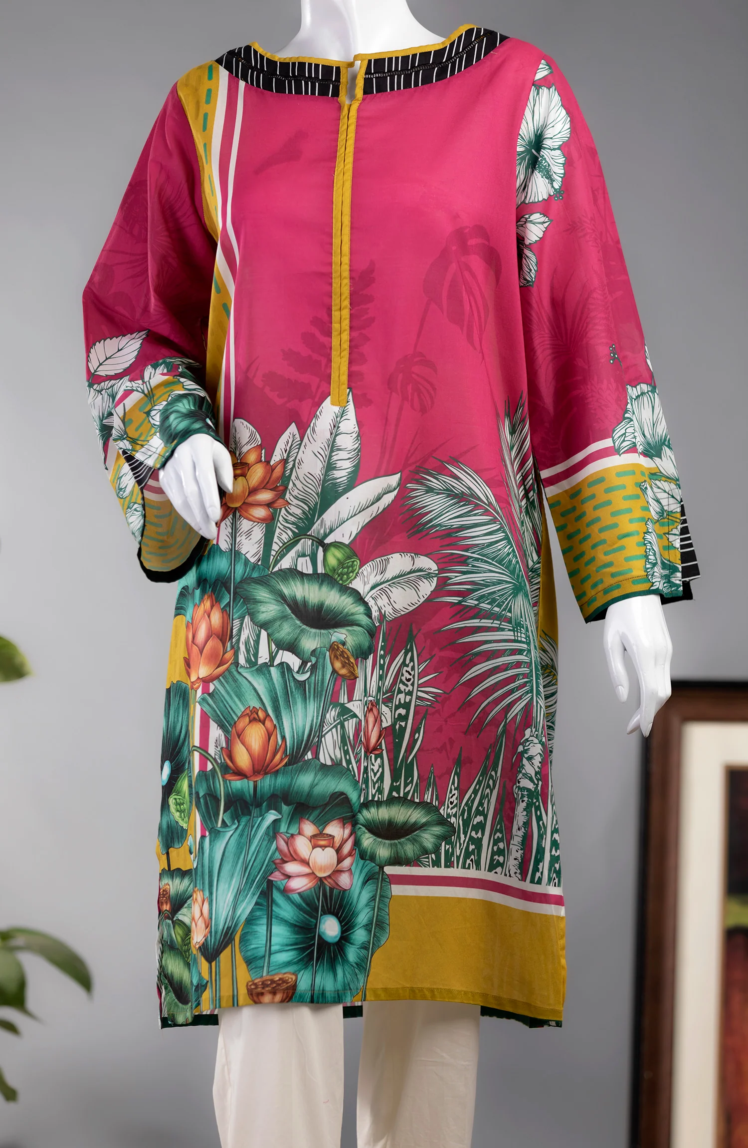 NIGHT BLOOMER LAWN PRINTED 1PC KURTI STITCHED - Image 2