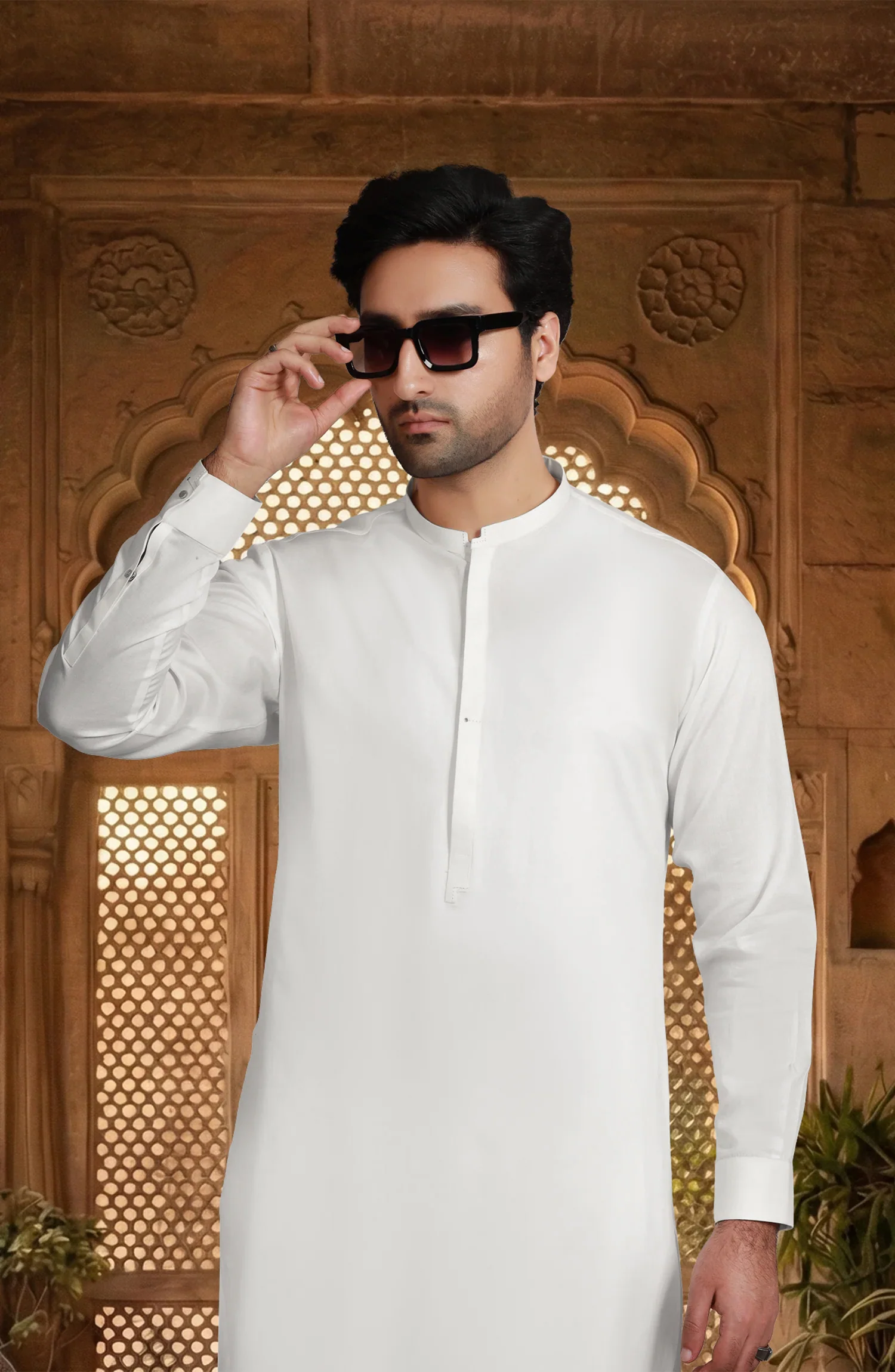 OFF WHITE 100% COTTON KAMEEZ SHALWAR - Image 2
