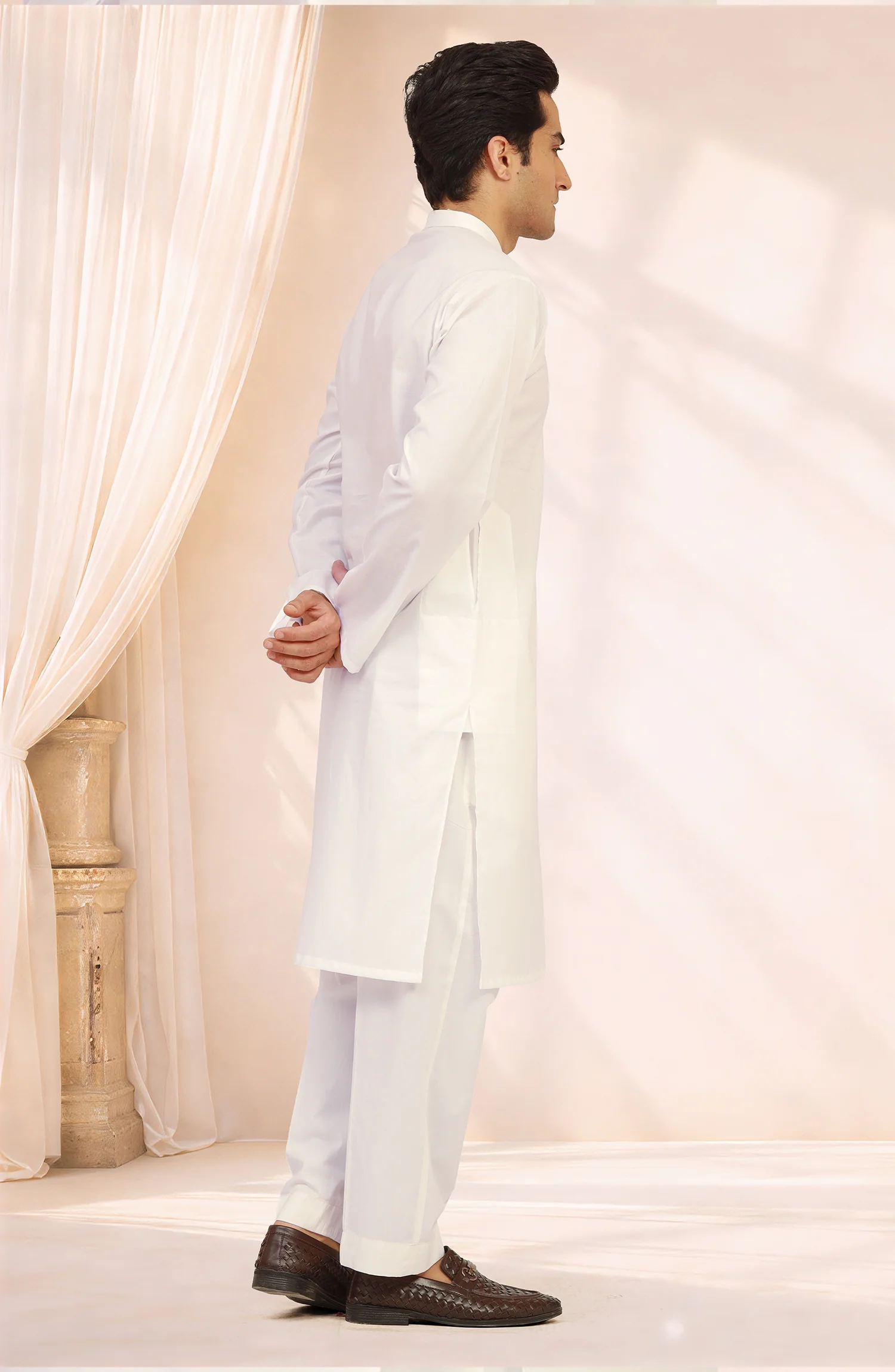 OFF WHITE 100%COTTON PRINTED KURTA - Image 2