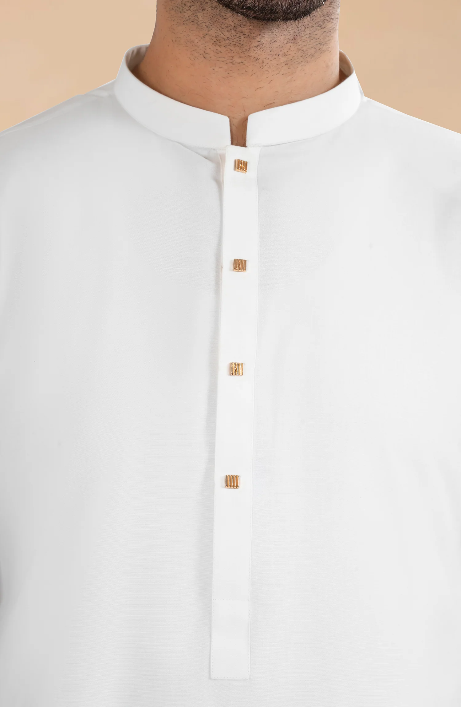 OFF-WHITE BLENDED KAMEEZ SHALWAR - Image 2