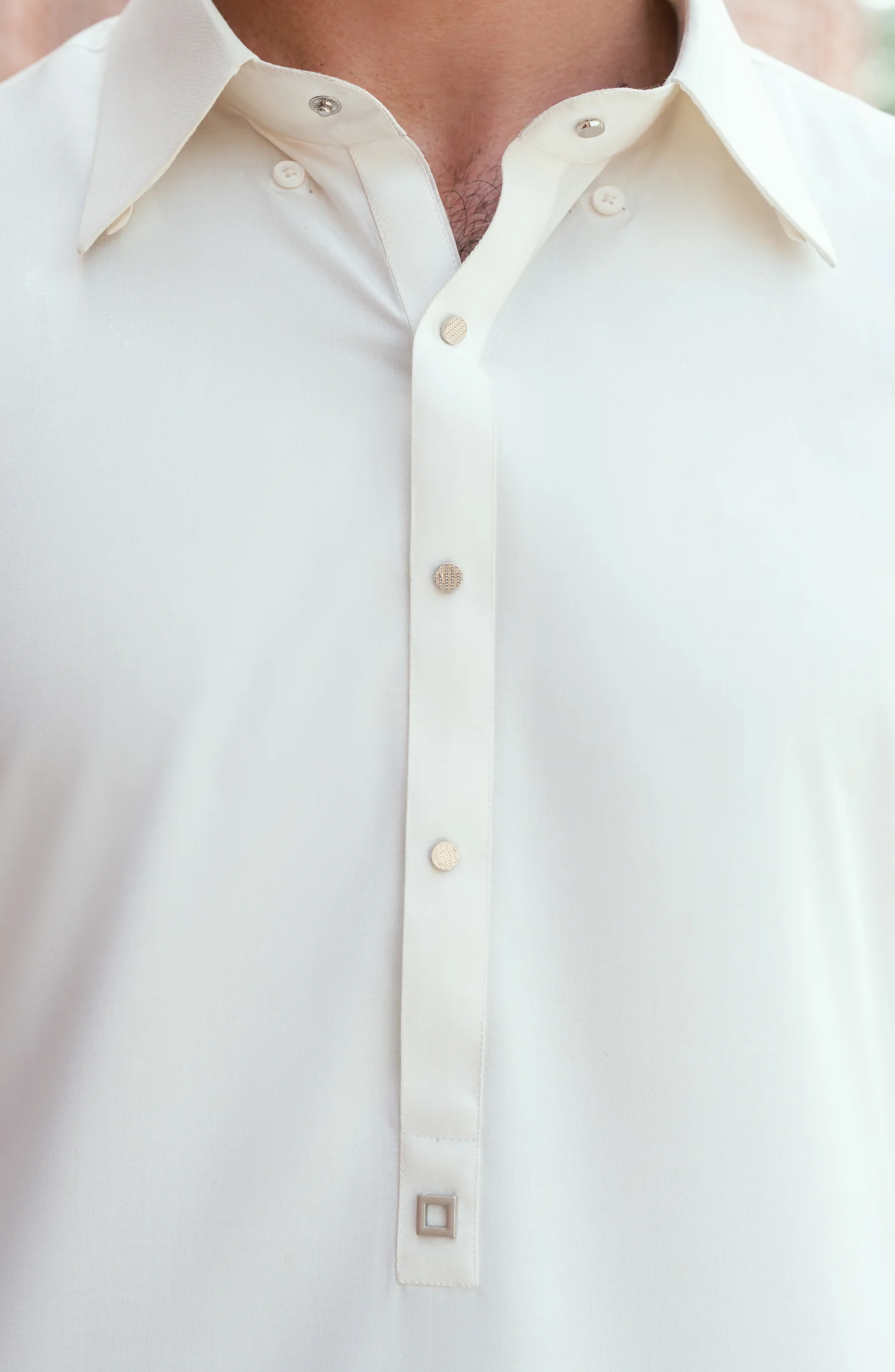 OFF-WHITE BLENDED KAMEEZ SHALWAR - Image 2