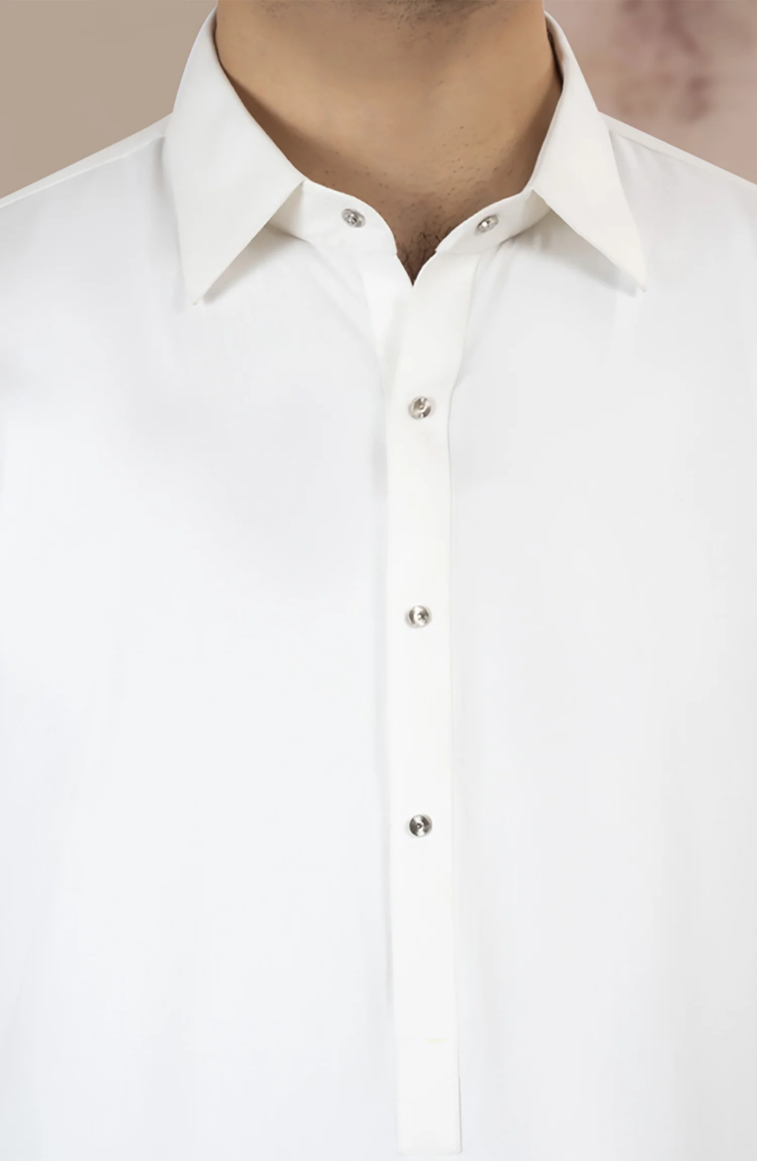 OFF-WHITE BLENDED KAMEEZ SHALWAR - Image 2