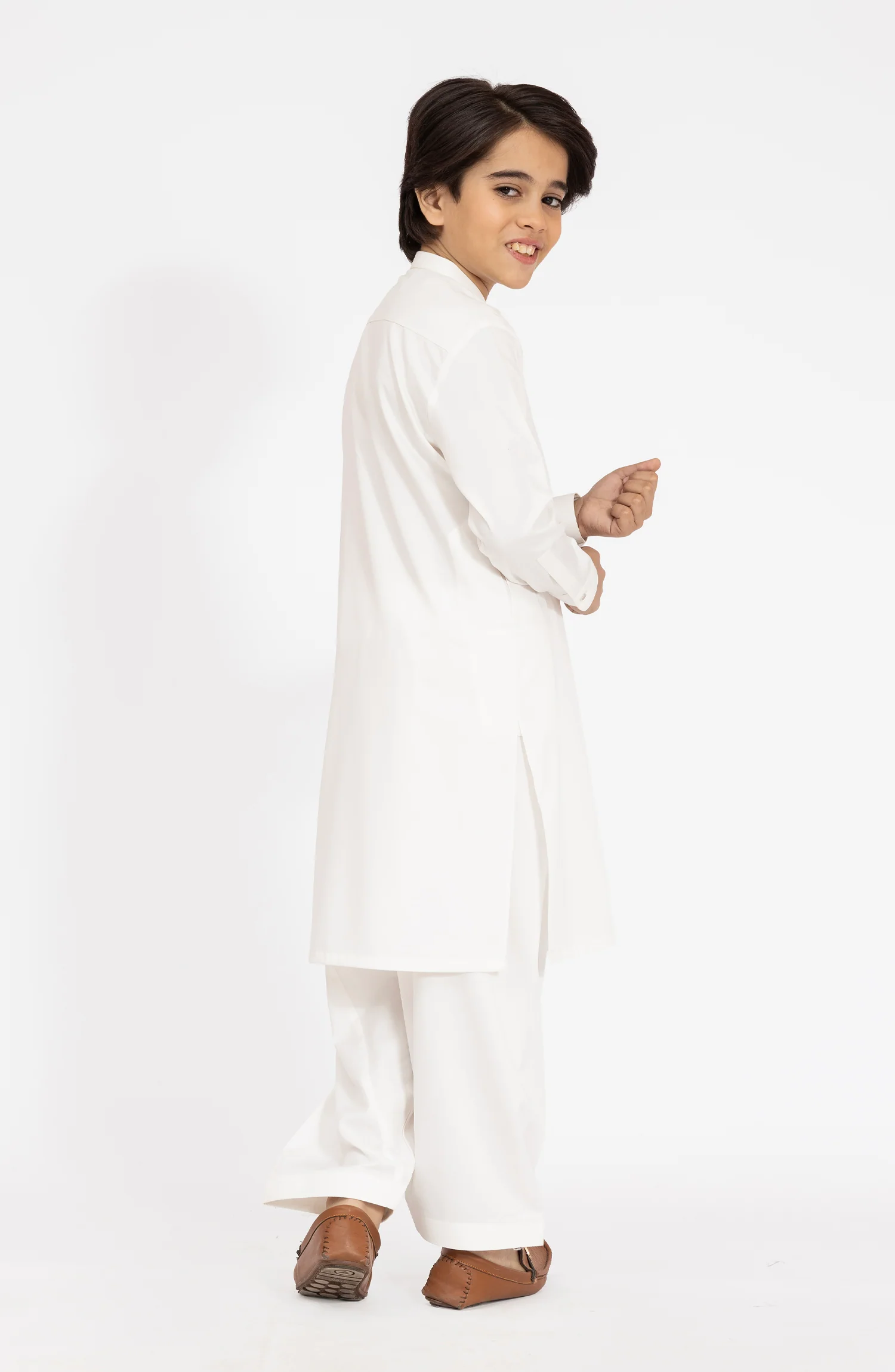 OFF-WHITE BLENDED KAMEEZ SHALWAR - Image 6