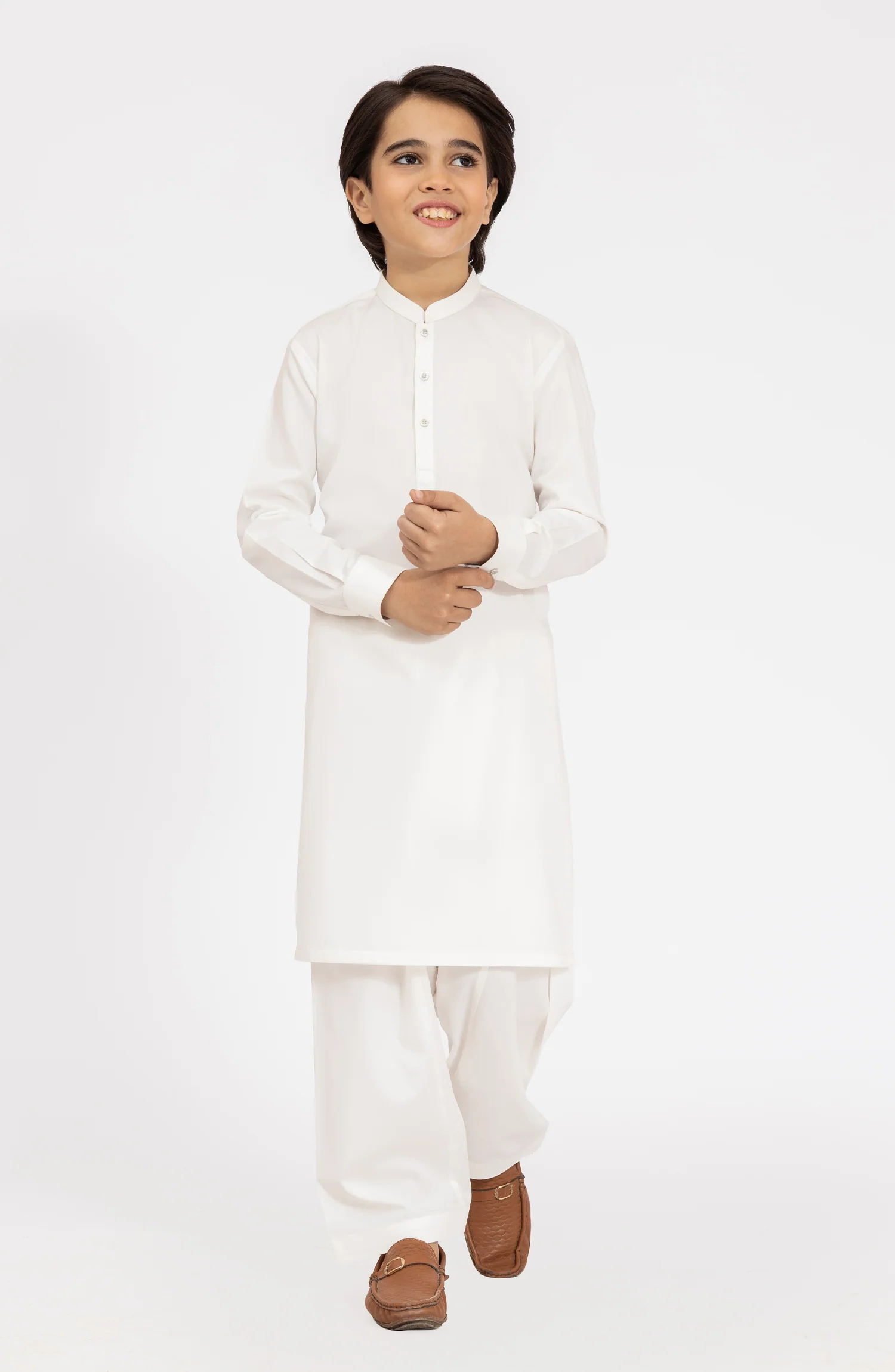 OFF-WHITE BLENDED KAMEEZ SHALWAR - Image 7