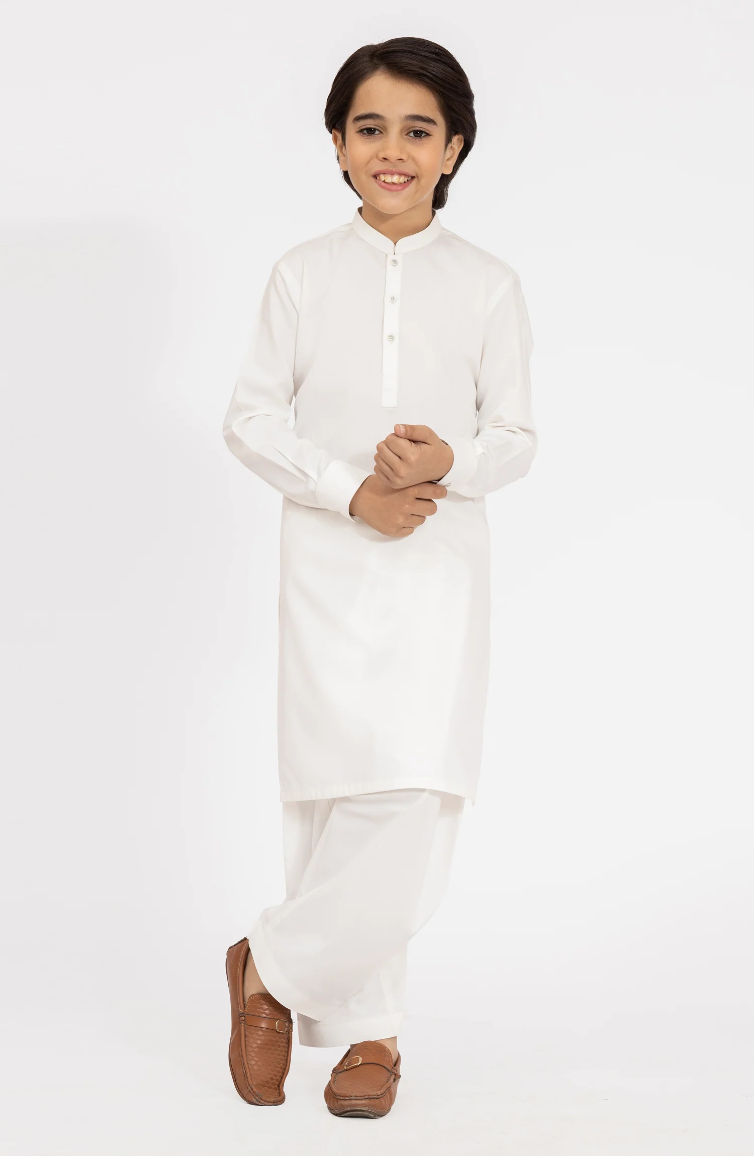 OFF-WHITE BLENDED KAMEEZ SHALWAR - Image 8