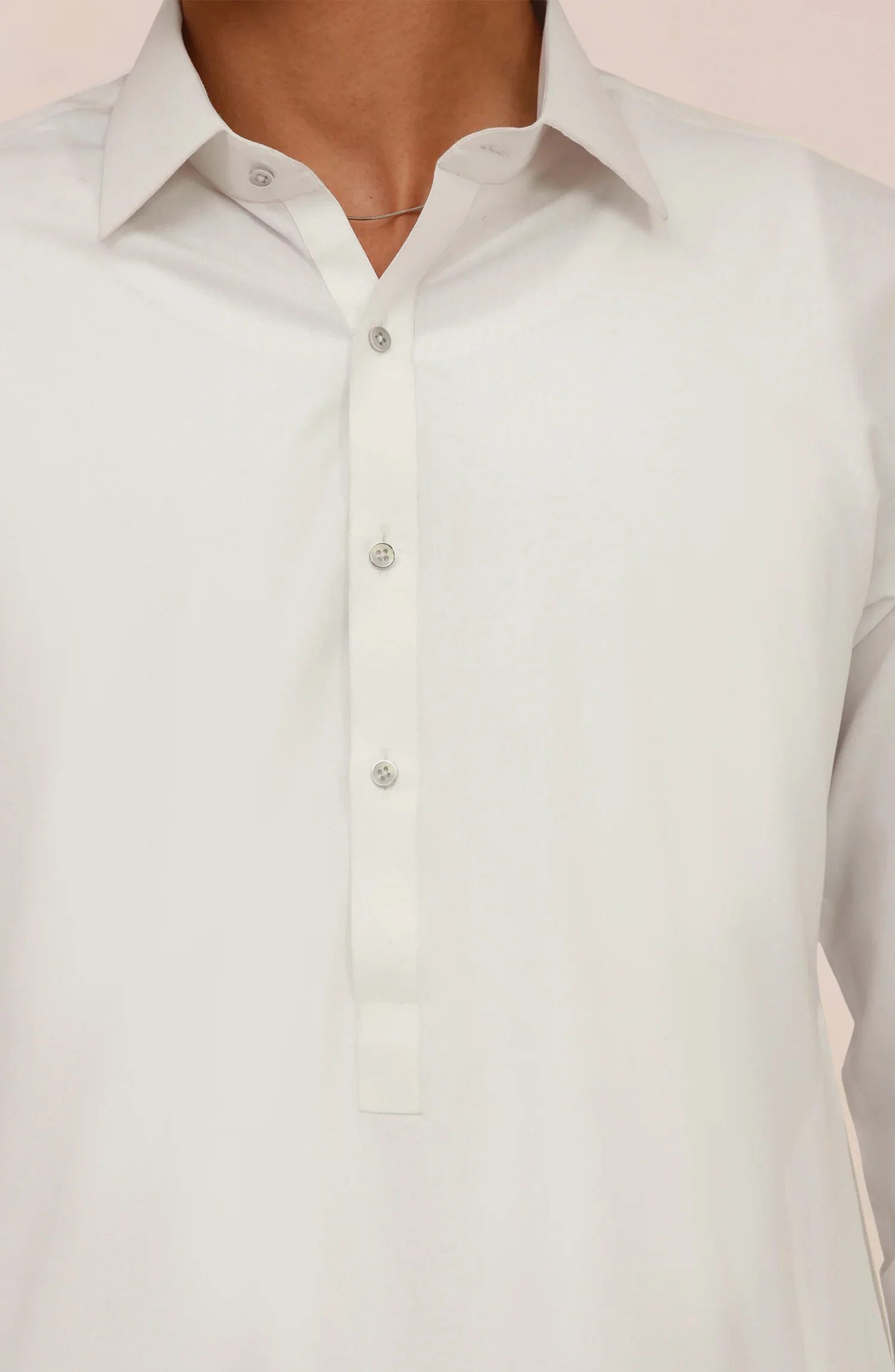 OFF-WHITE BLENDED KAMEEZ SHALWAR - Image 3
