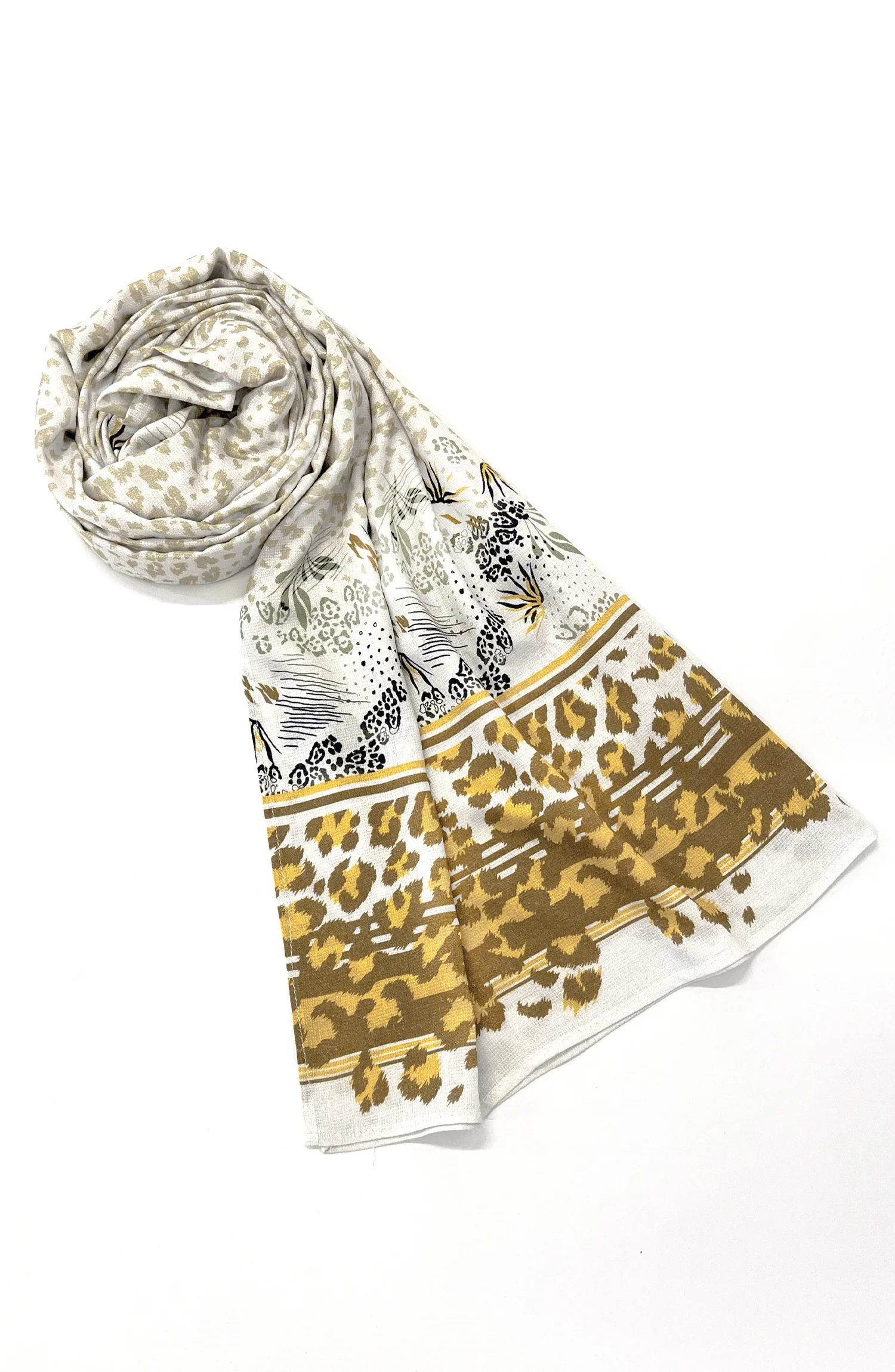 OFF WHITE PRINTED VISCOSE STOLE - Image 3
