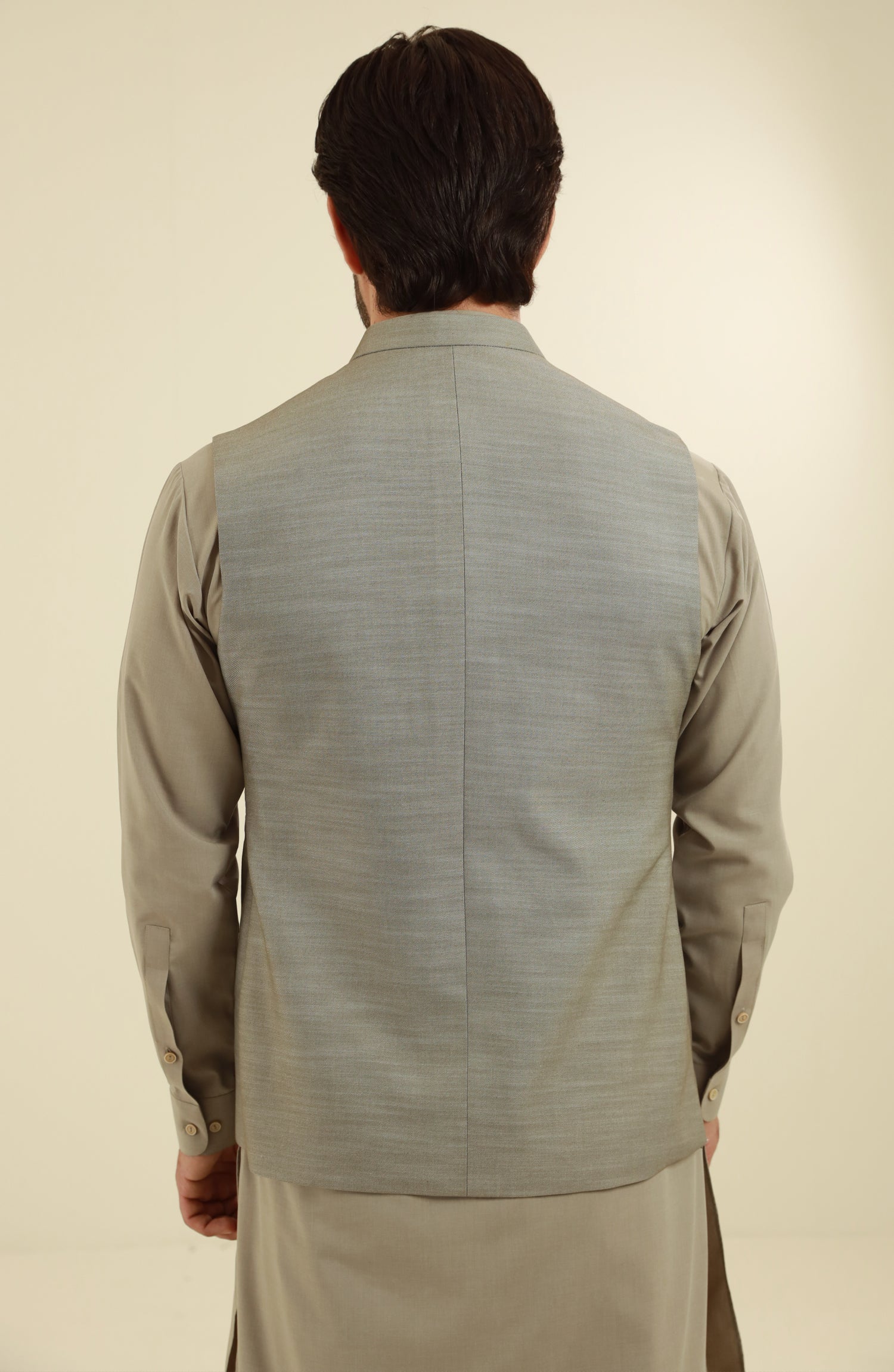 OLIVE GREEN BLENDED WAISTCOAT - Image 4