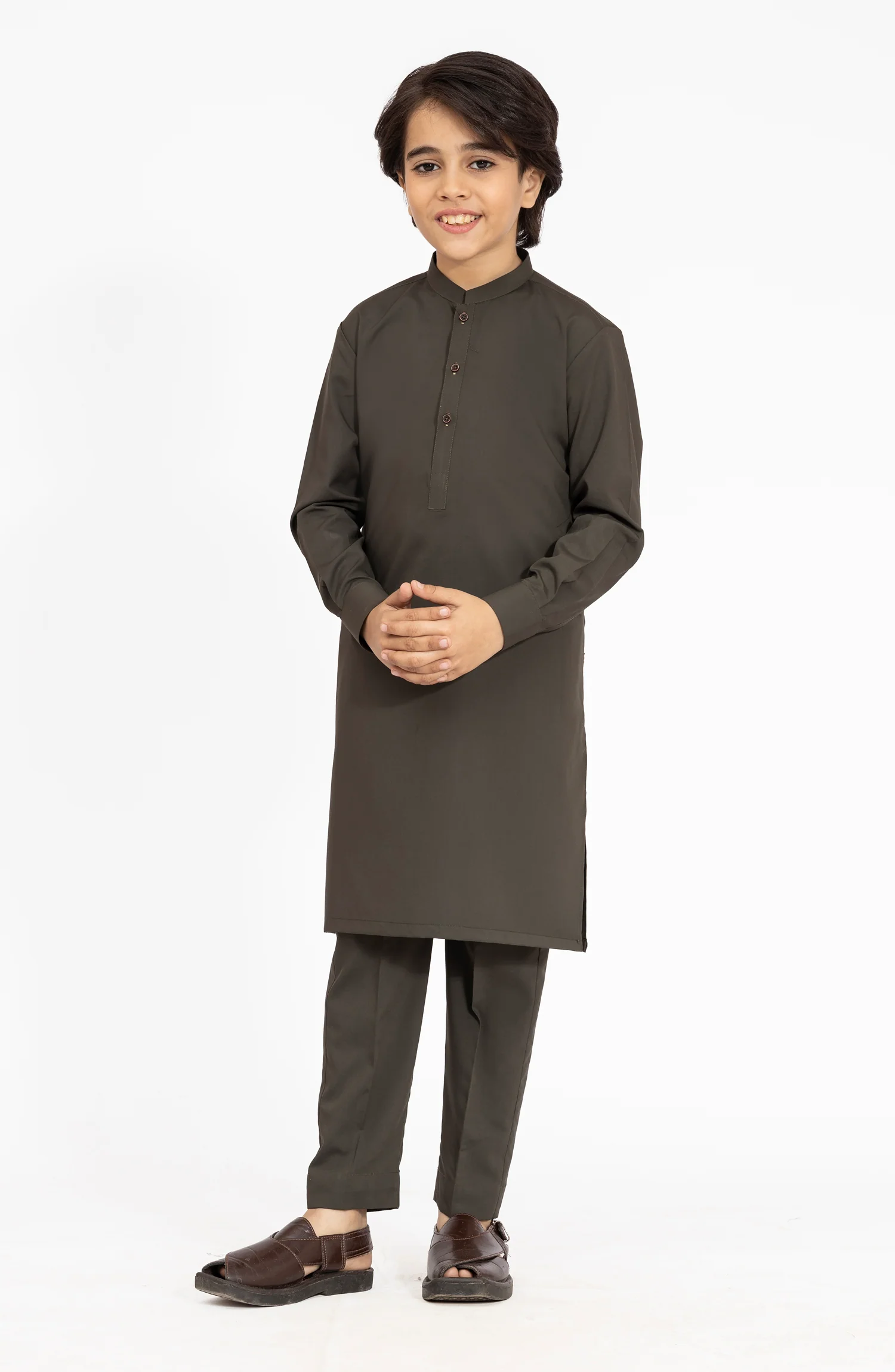 OLIVE-GREEN KURTA PAJAMA - Image 2
