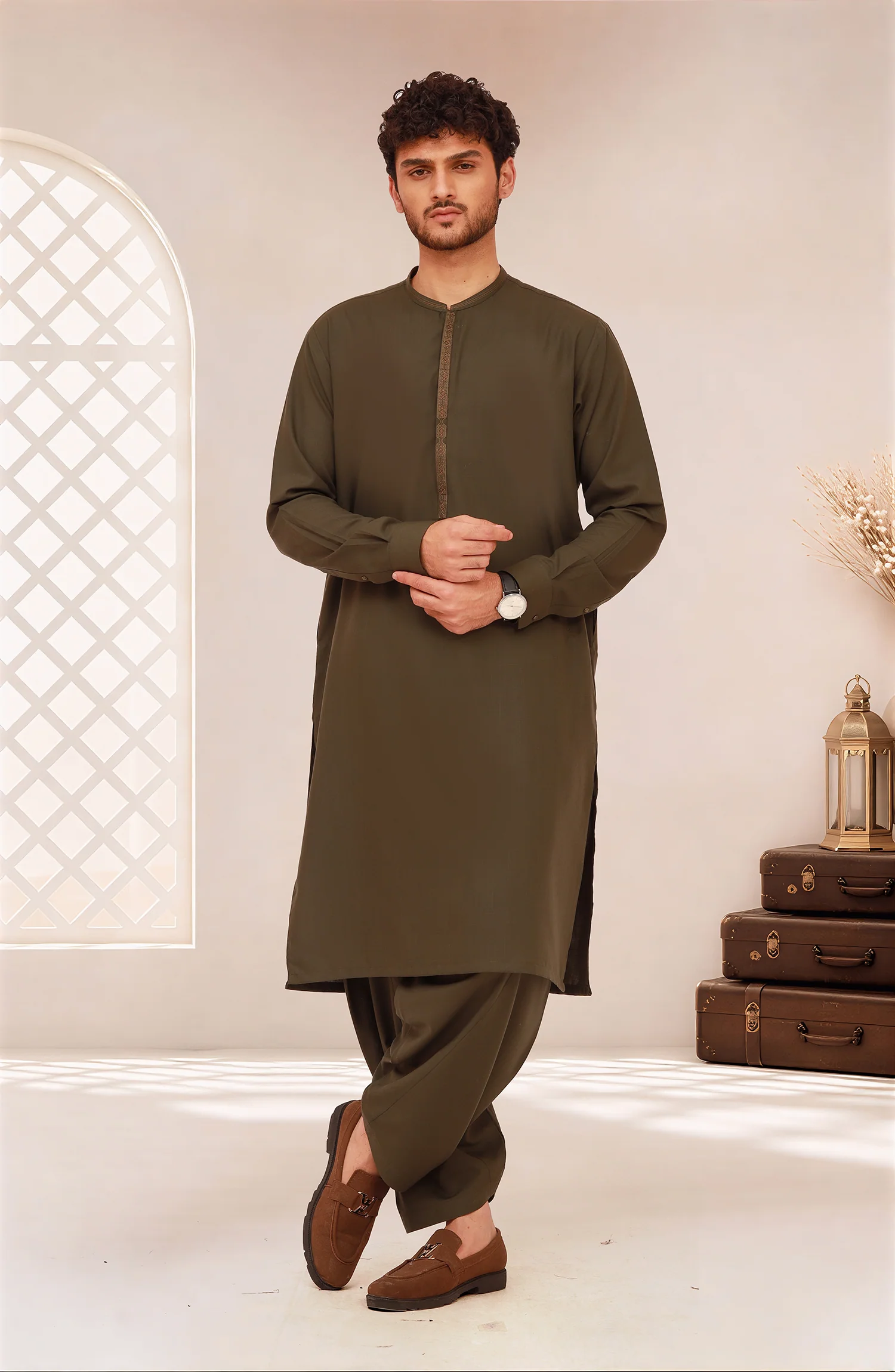 OLIVE-GREEN SUITING WAISTCOAT - Image 7