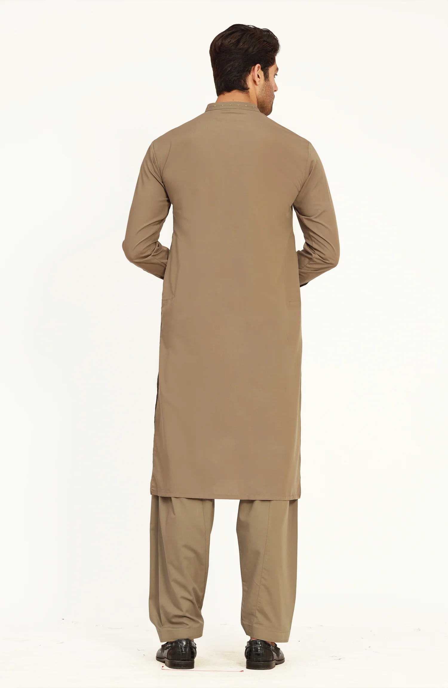 PASTEL-SAND EMBROIDERED BLENDED KAMEEZ SHALWAR - Image 10