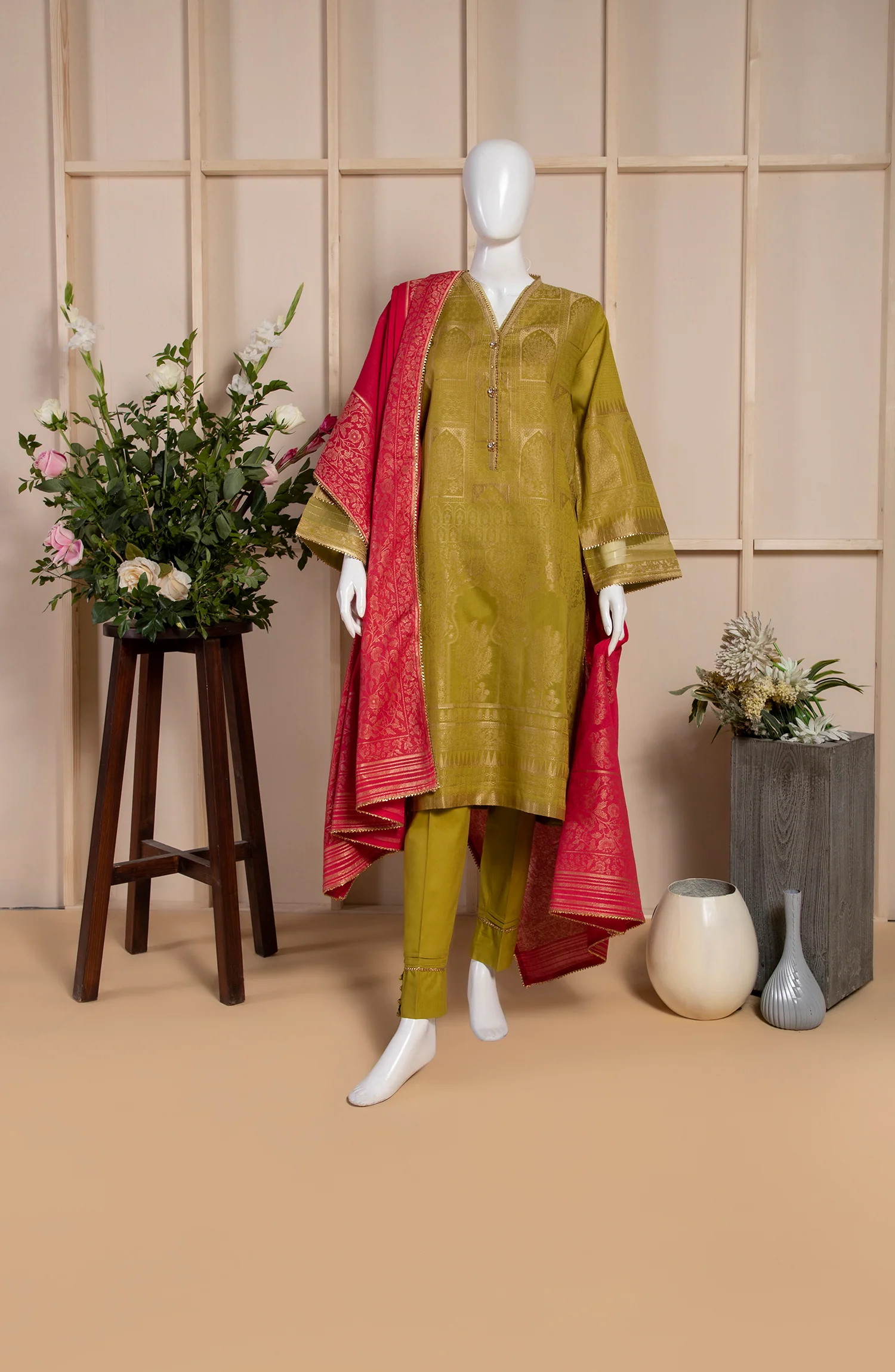 PINAR JACQUARD 3PC SUIT STITCHED