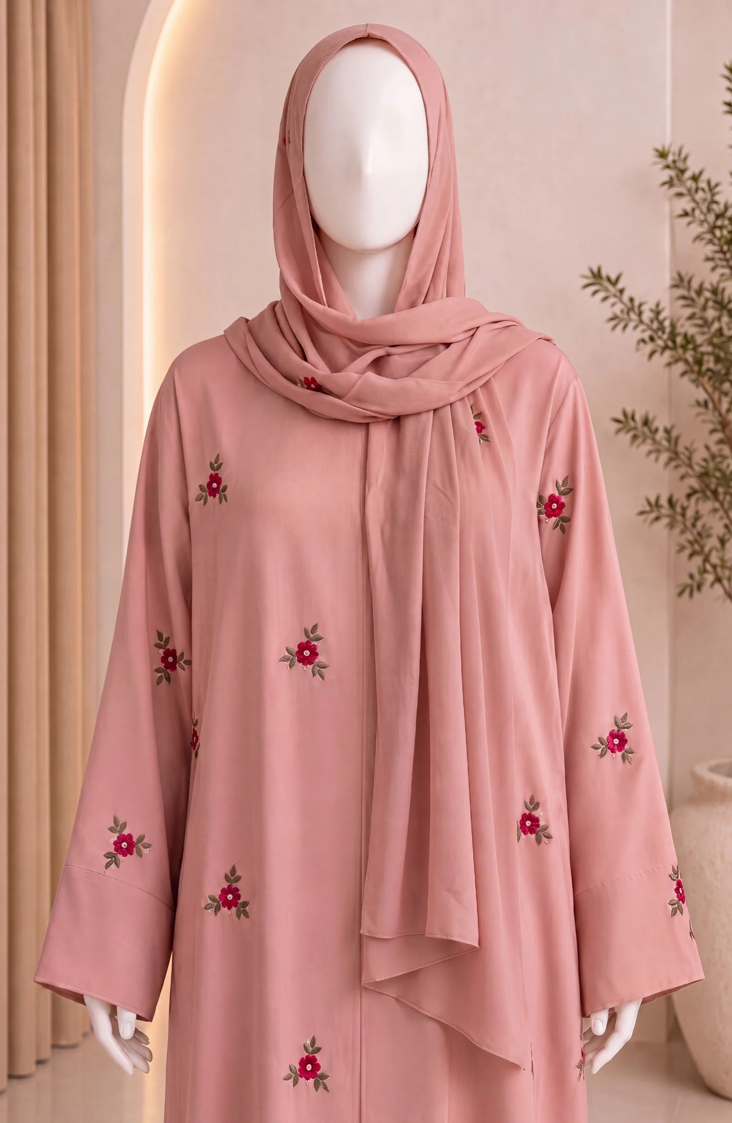 PINK FORMAL FESTIVE ABAYA - Image 2