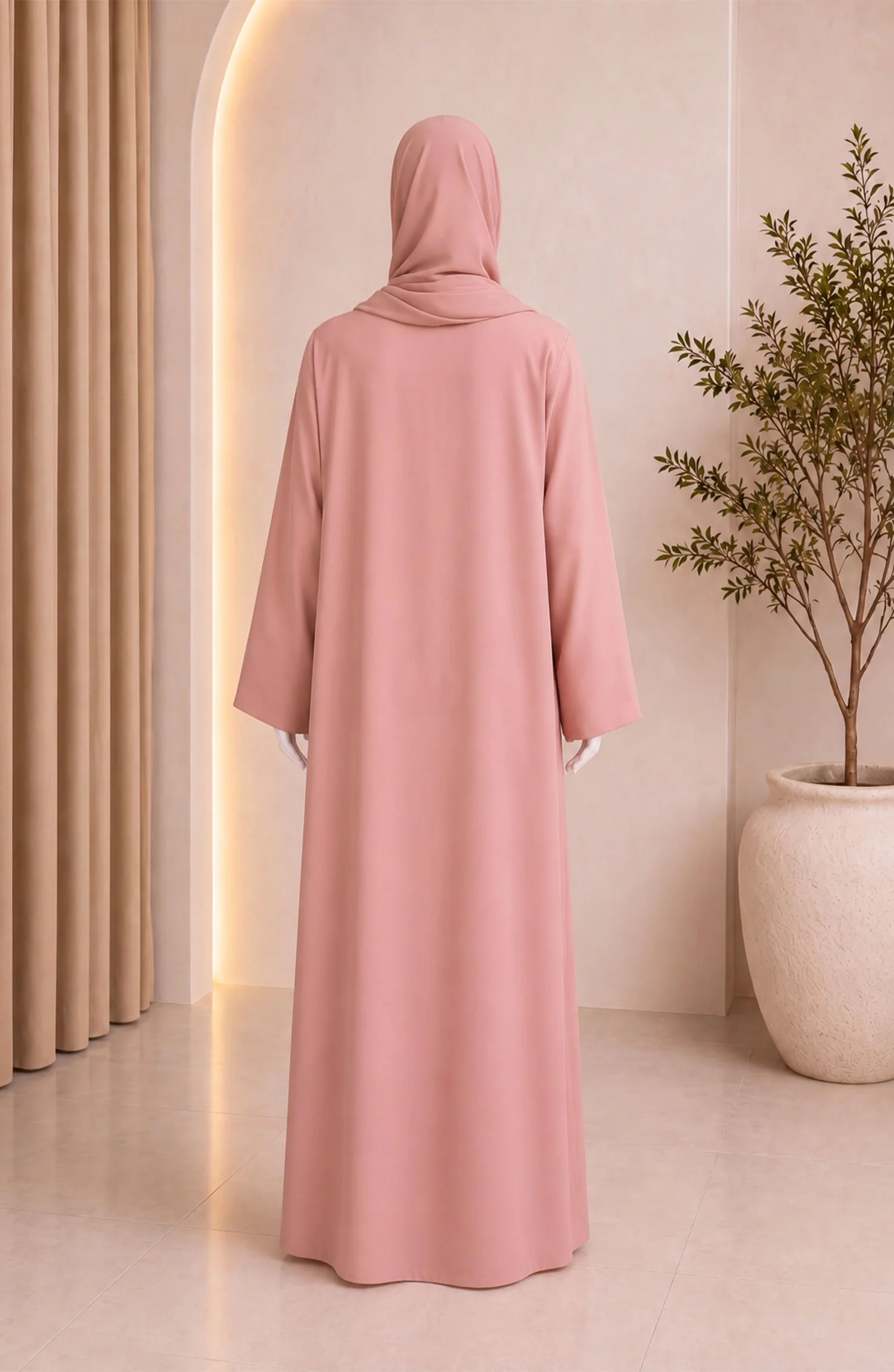 PINK FORMAL FESTIVE ABAYA - Image 4