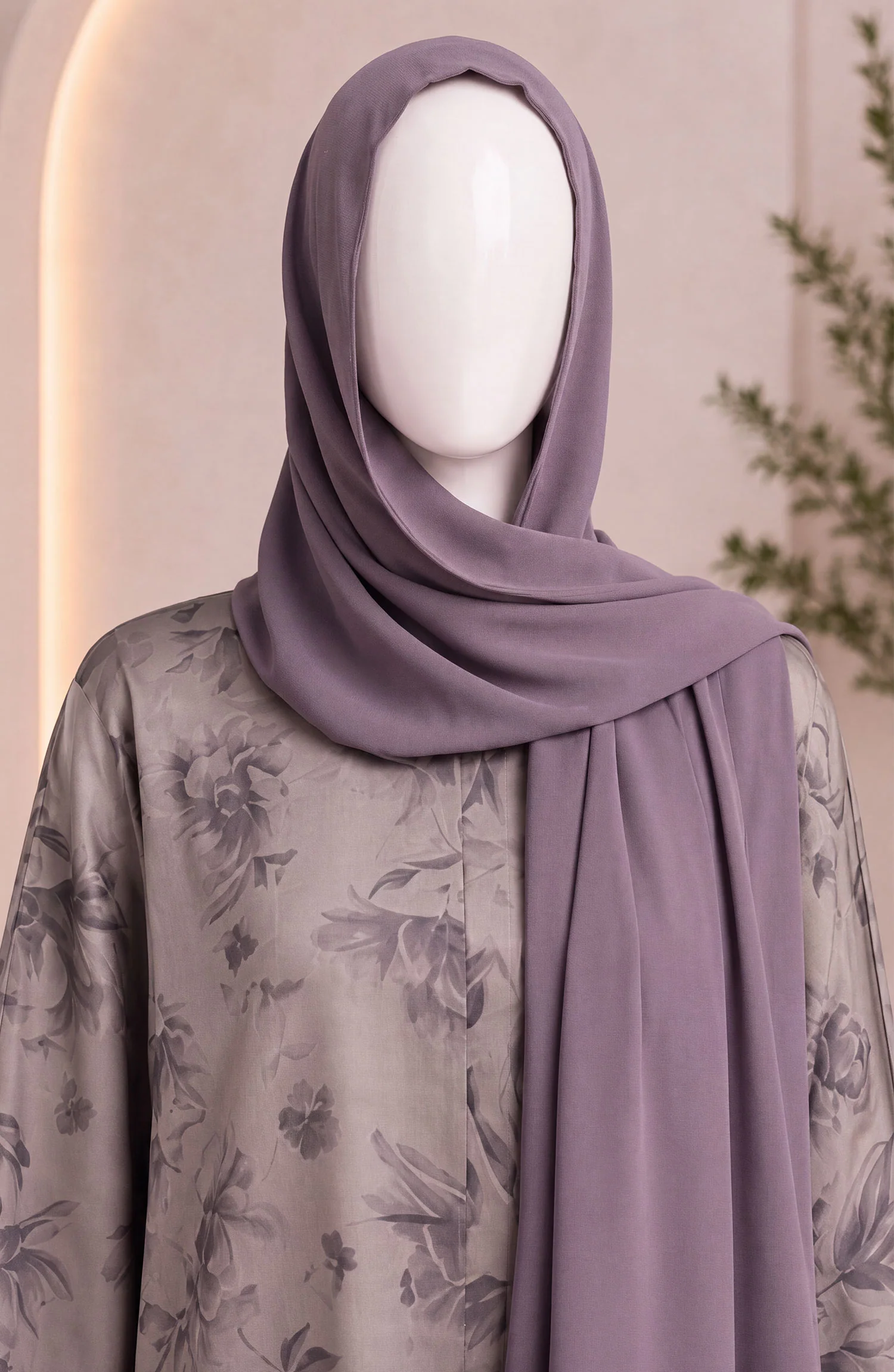 PISTA-GREEN PRINTED ABAYA - Image 2
