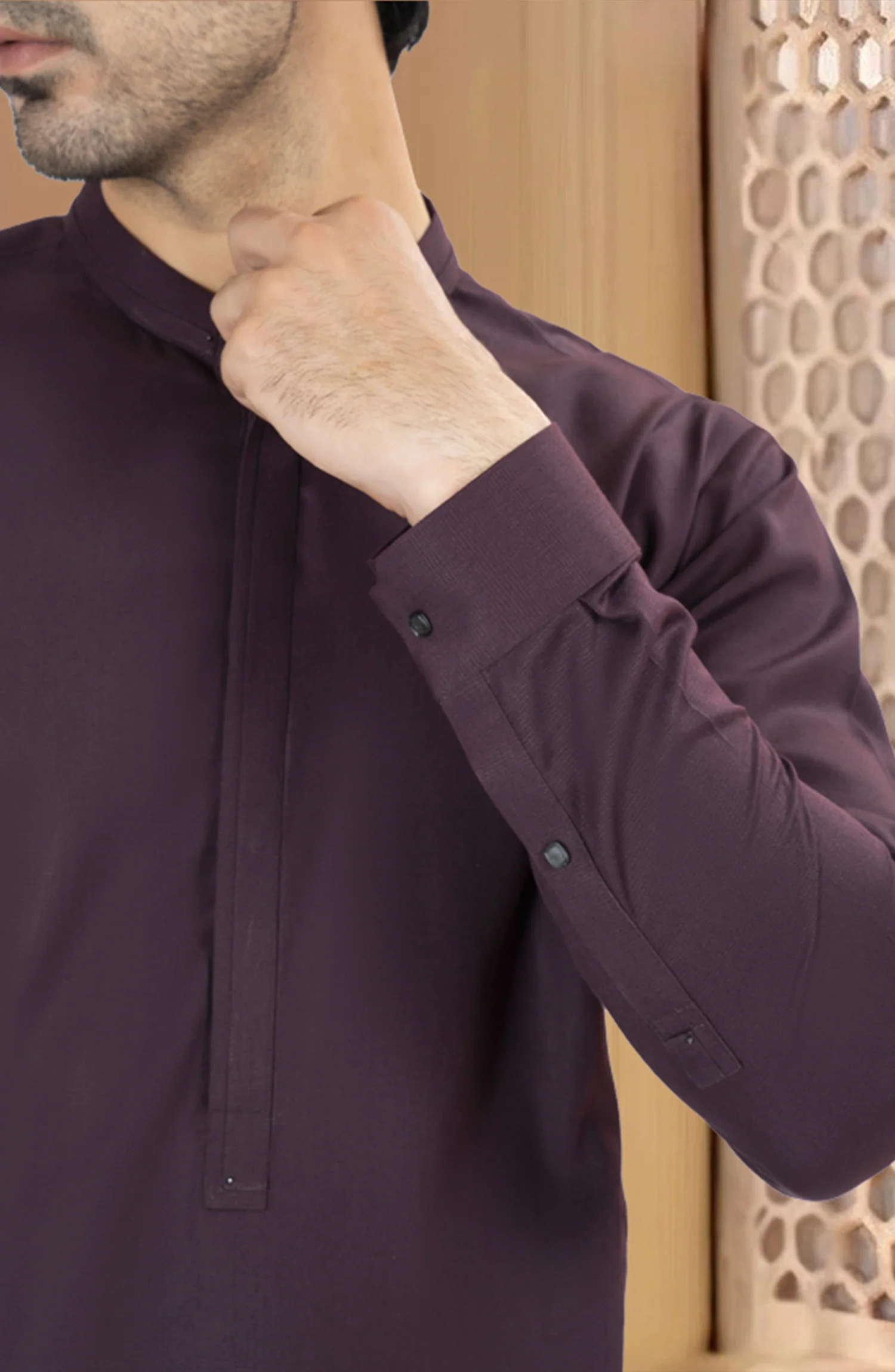 PLUM BLENDED KAMEEZ SHALWAR - Image 3