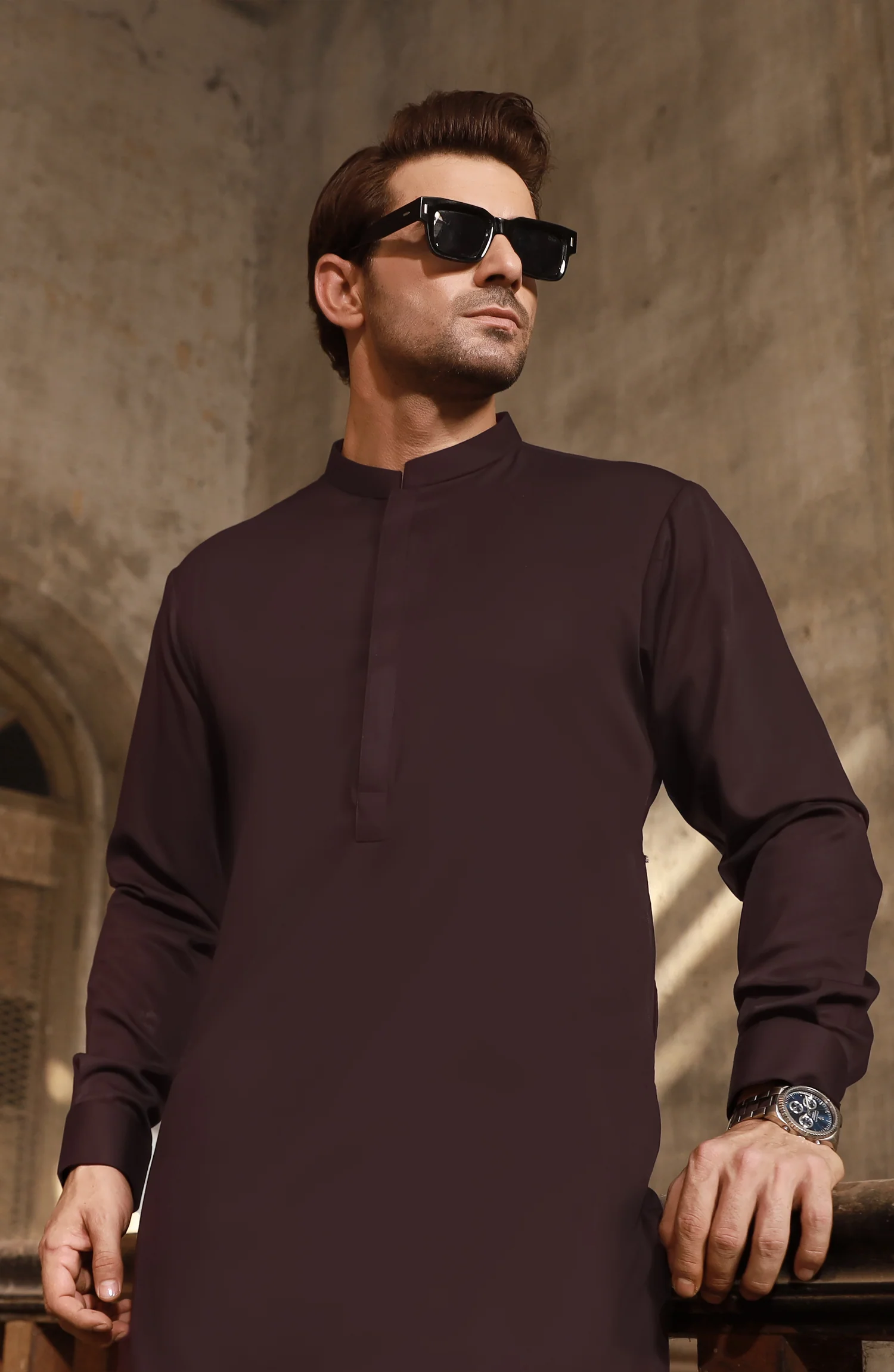 PLUM BLENDED KAMEEZ SHALWAR - Image 2