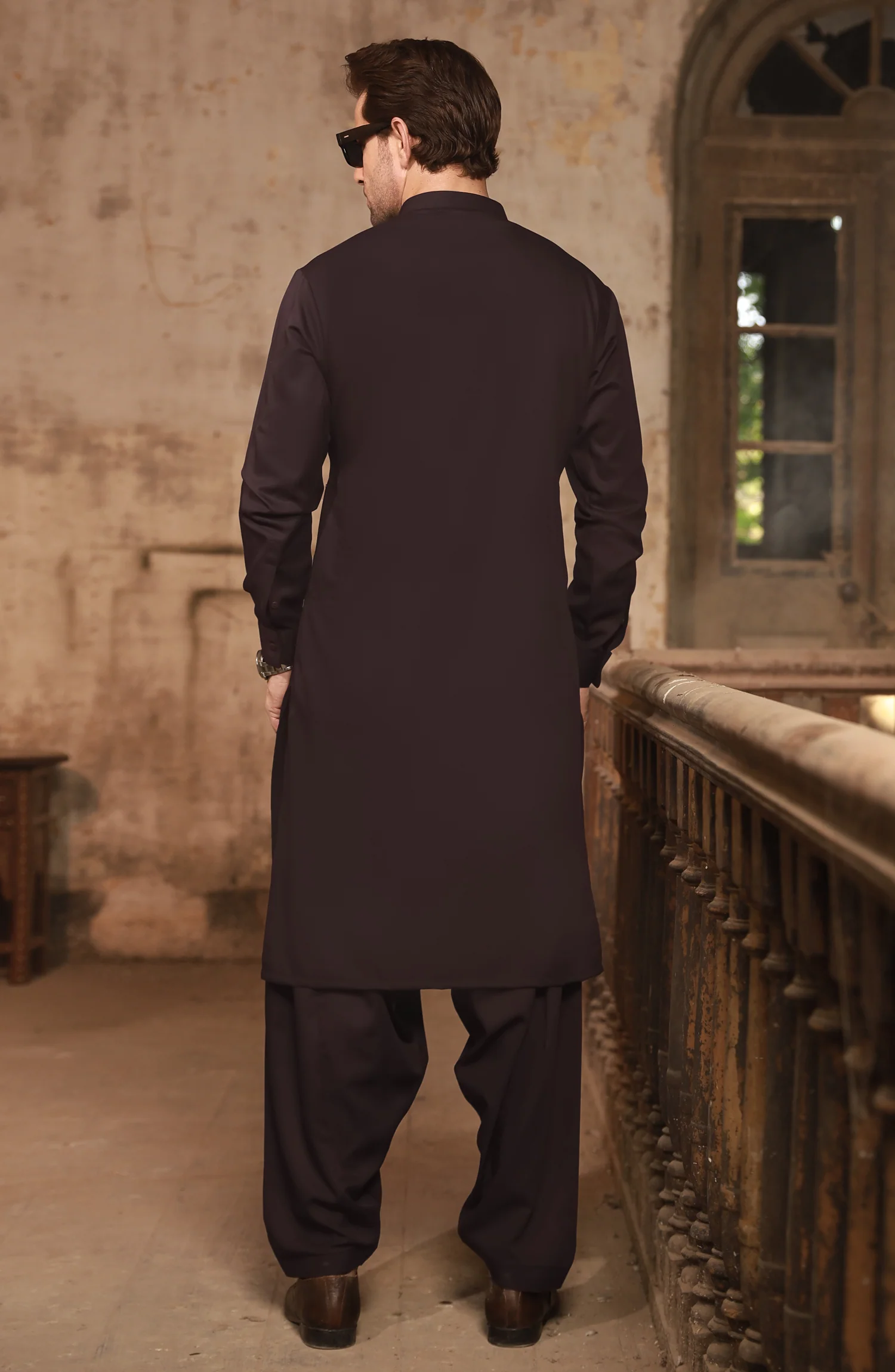 PLUM BLENDED KAMEEZ SHALWAR - Image 3