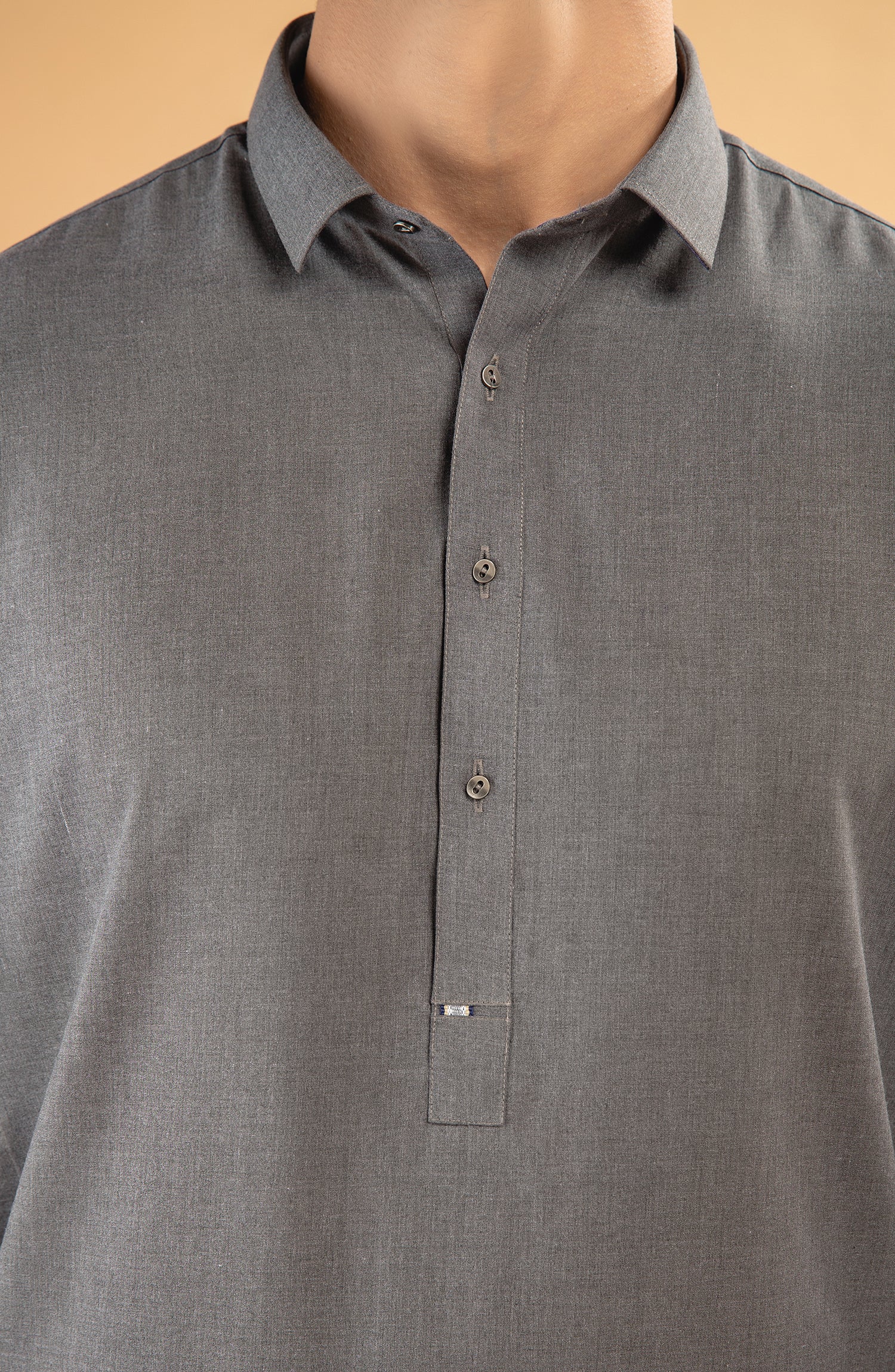 PRE WINTER'22 MEN KAMEEZ SHALWAR CASUAL DARK OLIVE - Image 3