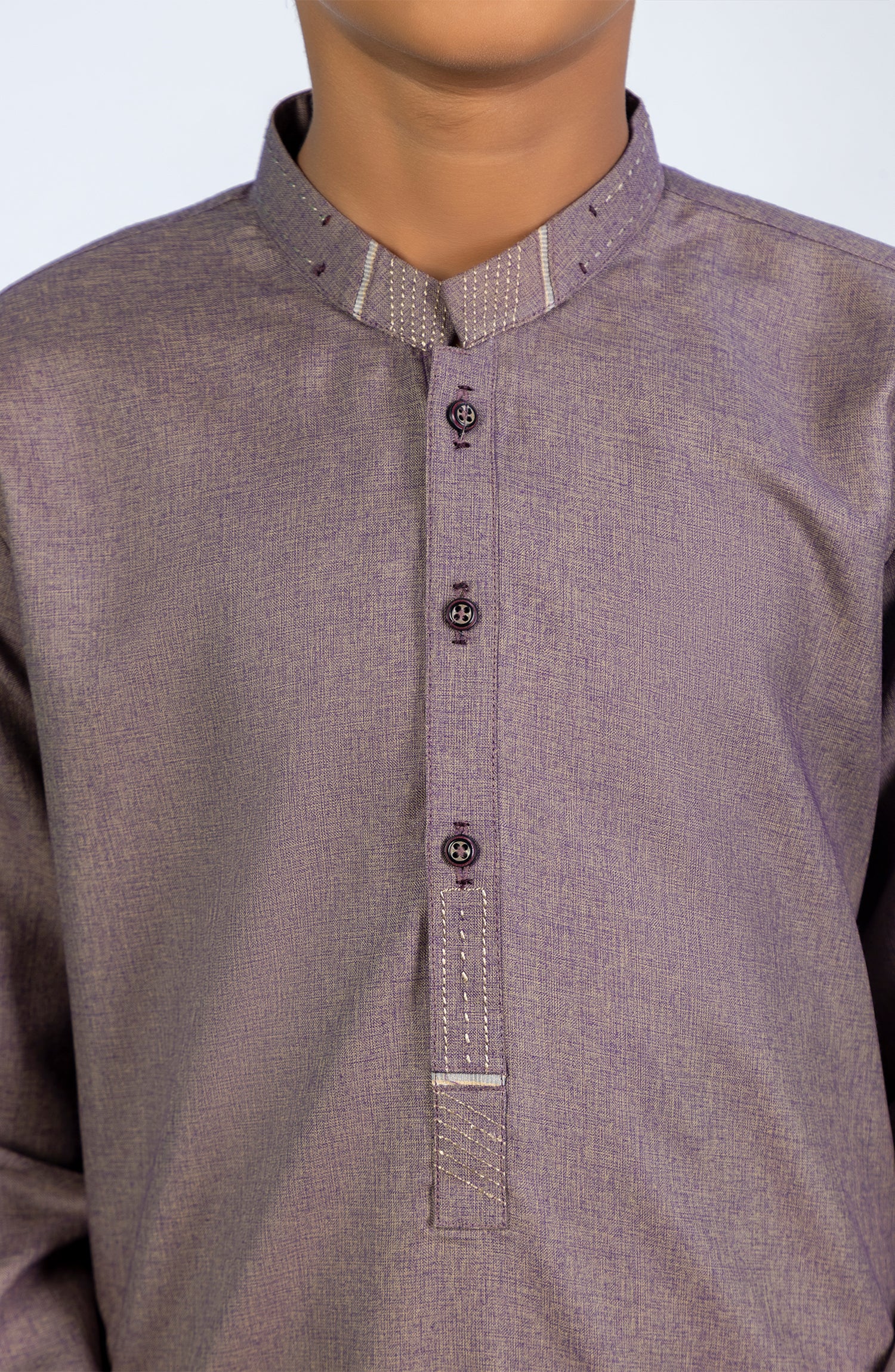 PRE WINTER'23 BOYS CASUAL KURTA PAJAMA LIGHT PURPLE - Image 2