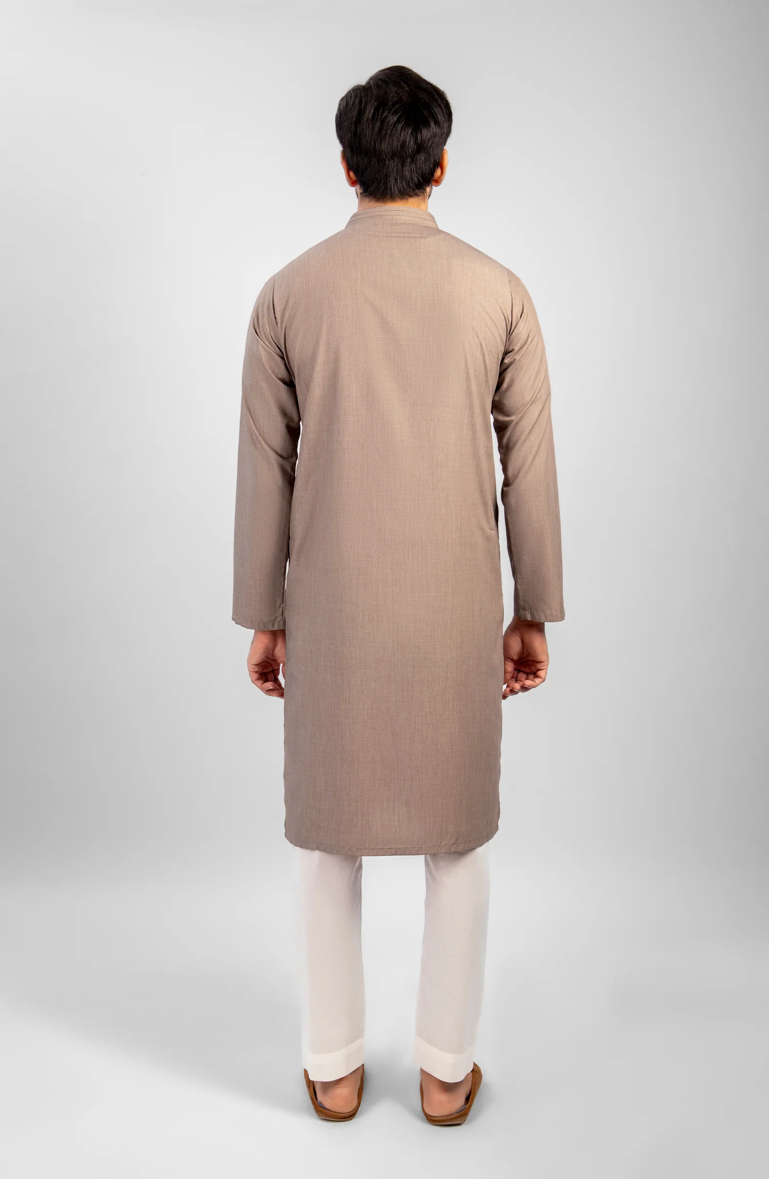 PRE WINTER'23 MEN KURTA CASUAL LIGHT BROWN - Image 3