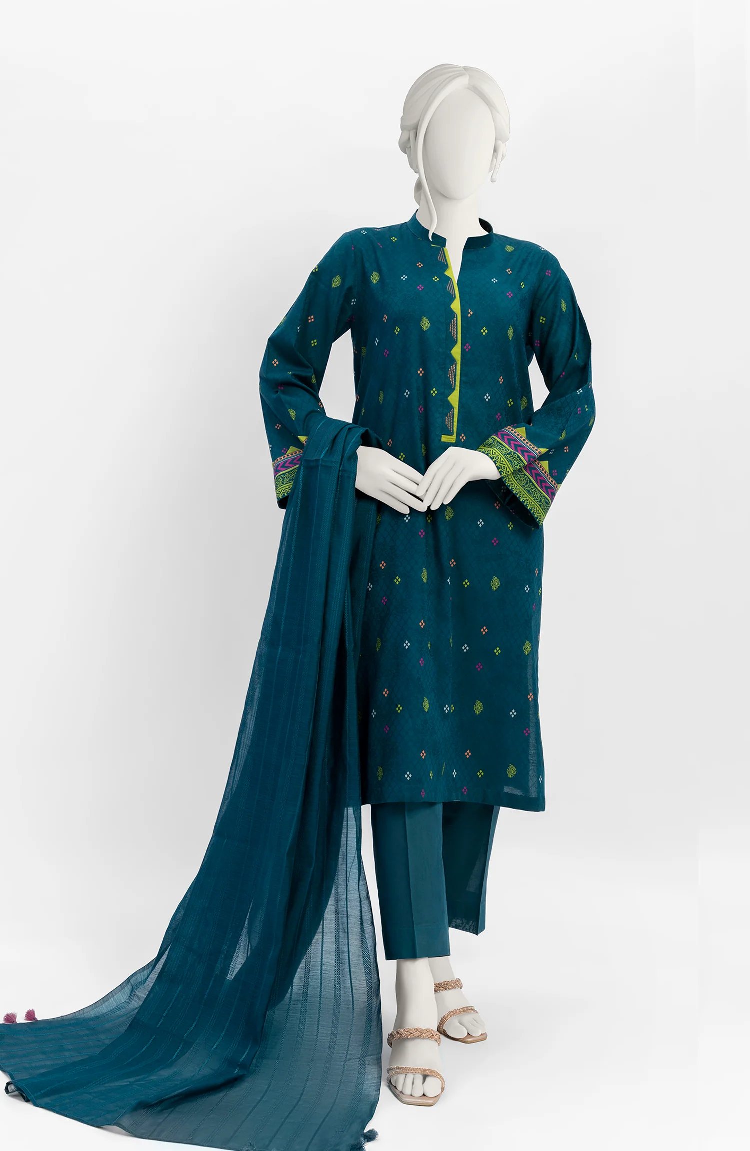 JACQUARD 3PC UNSTITCHED
