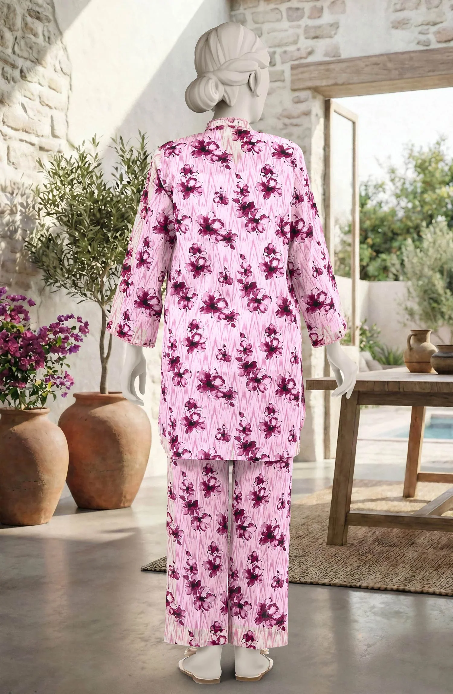 PRINTED CAMBRIC STITCHED 2 PIECE - Image 2