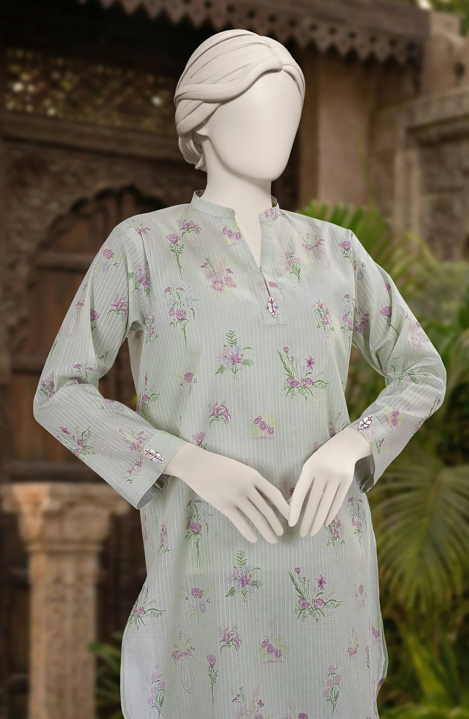 PRINTED CAMBRIC STITCHED 2 PIECE - Image 2