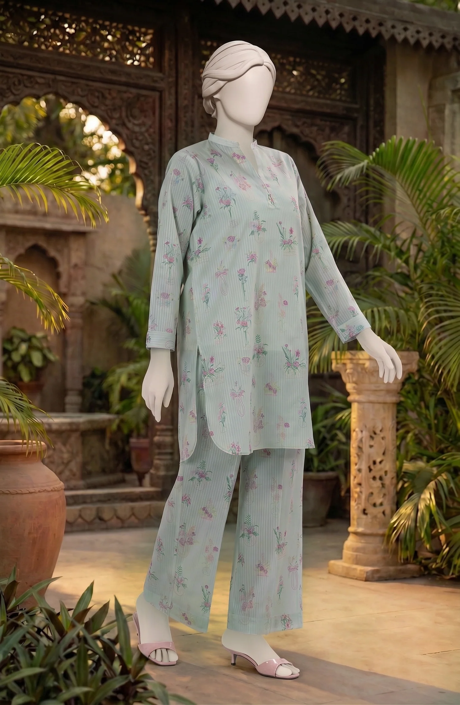 PRINTED CAMBRIC STITCHED 2 PIECE - Image 3