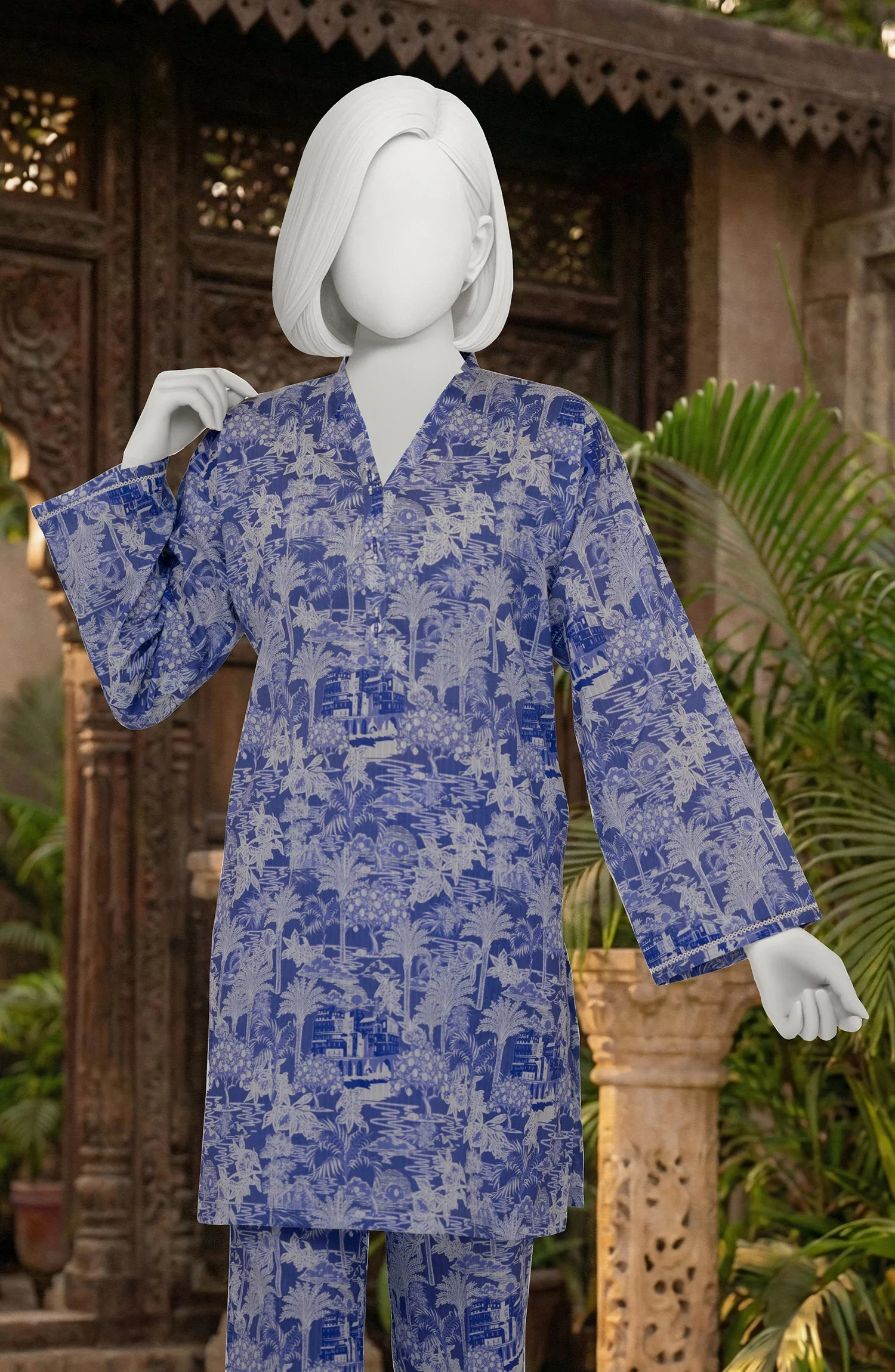 PRINTED CAMBRIC STITCHED 2 PIECE - Image 2