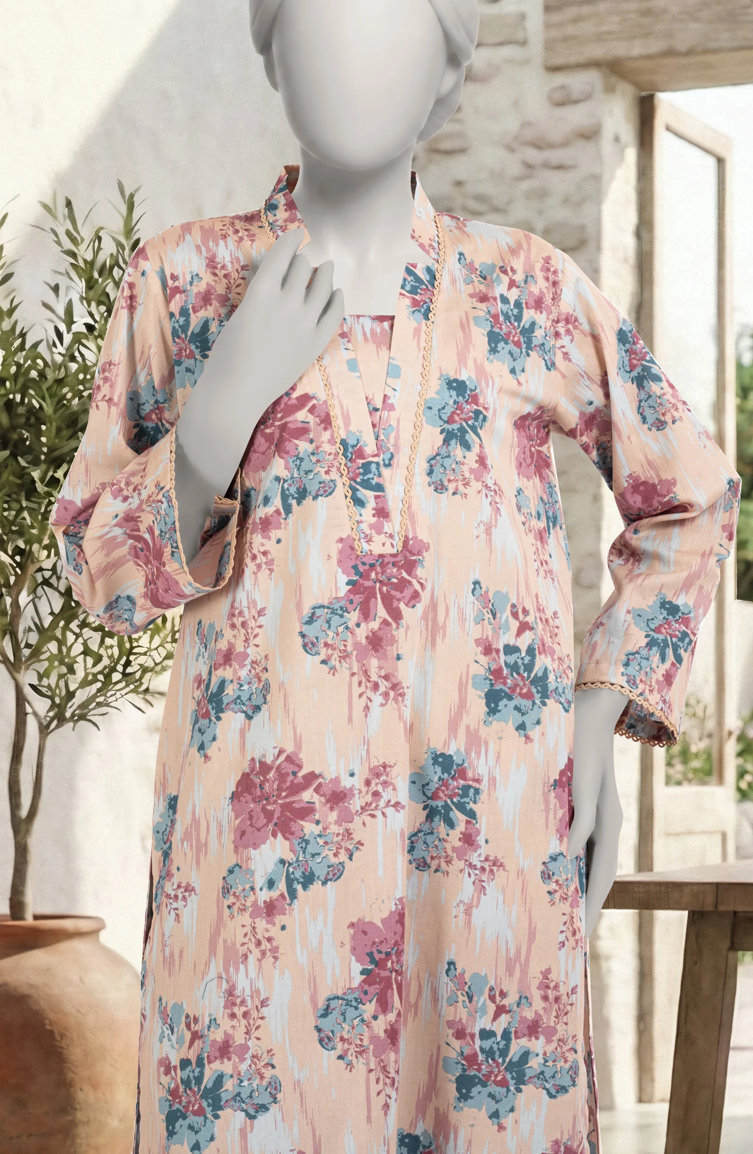PRINTED CAMBRIC STITCHED 2 PIECE - Image 2